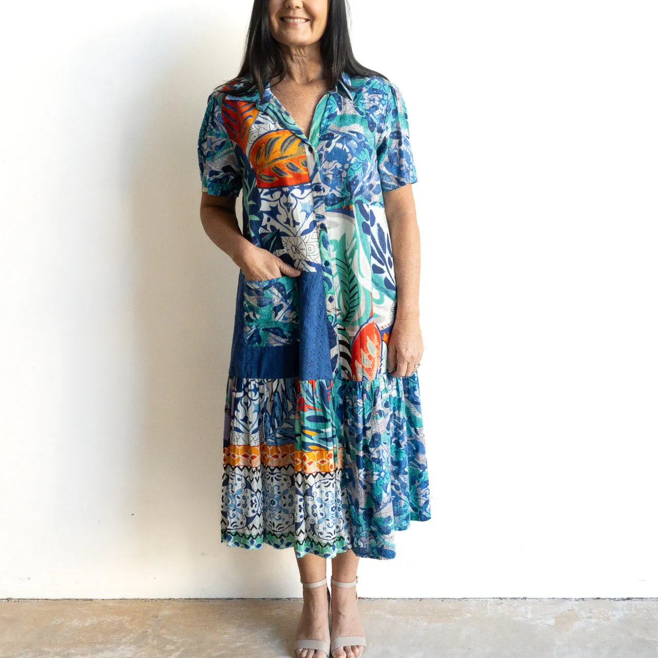 Short Sleeve Shirt Dress by Orientique Australia - Cayman - 30041