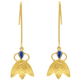 Silver Gold Plated Lapis Earring