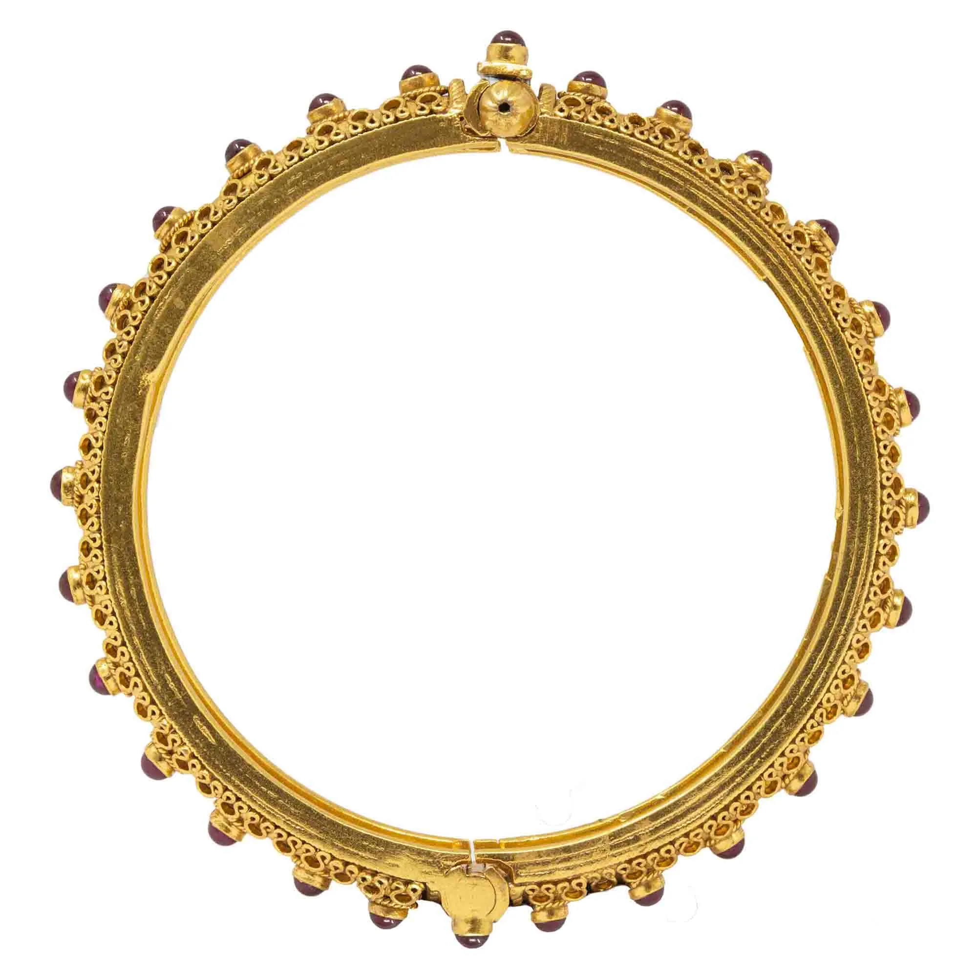 Silver gold plated red bangle