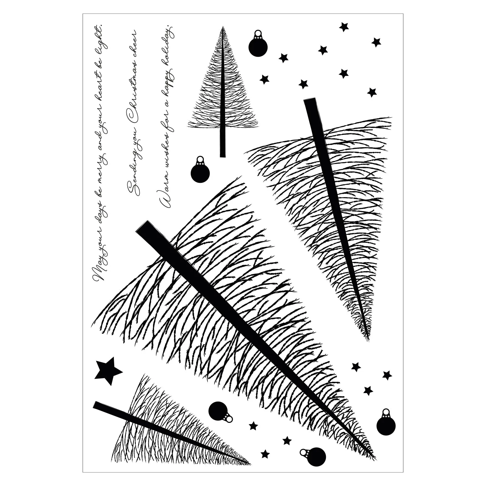 Sizzix A5 Clear Stamps Set 16PK w/Stencil - Cosmopolitan Christmas, Merry and Light by Stacey Park