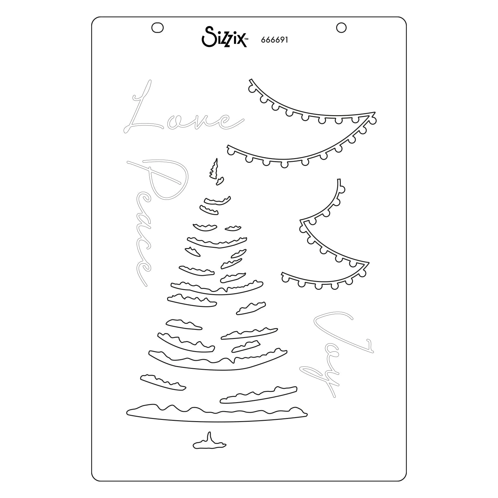 Sizzix A5 Clear Stamps Set 16PK w/Stencil - Cosmopolitan Christmas, Merry and Light by Stacey Park