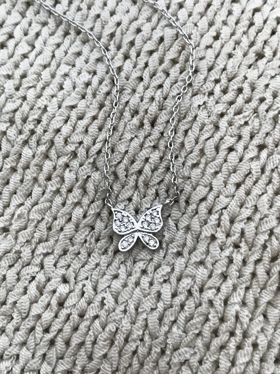 Sparkly Butterfly Necklace