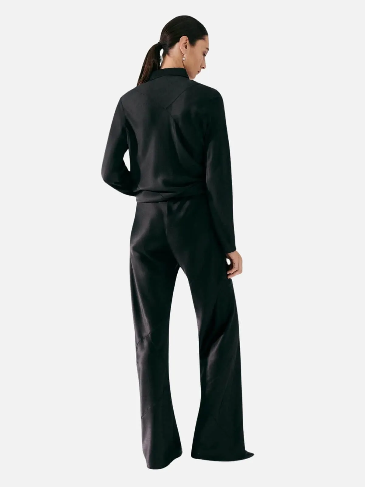 Splice Bias Cut Pants - Black