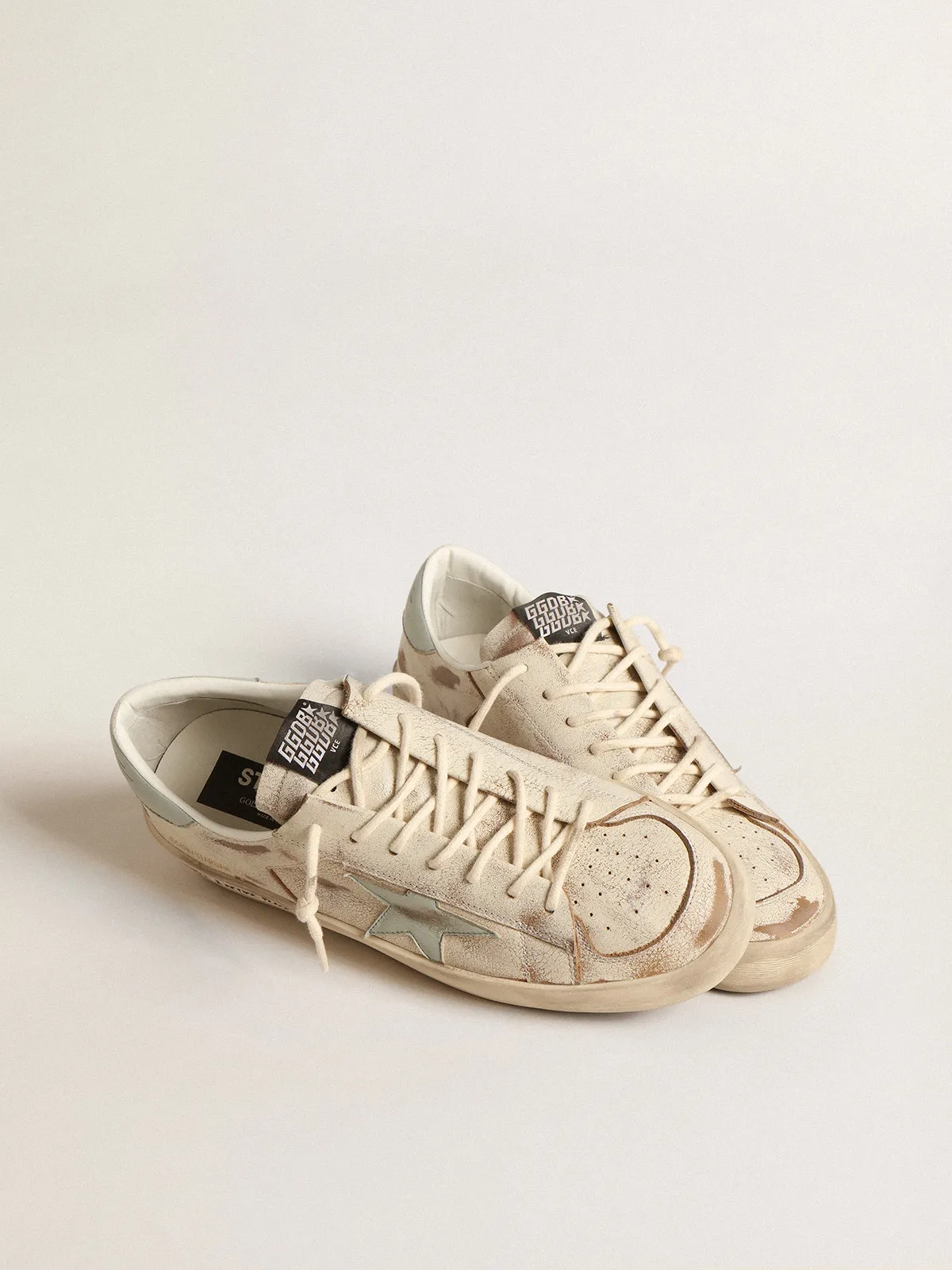 Stardan LTD with aqua-green nappa leather star and heel tab