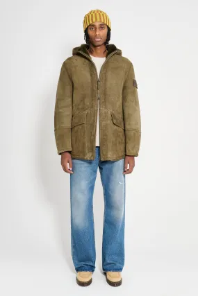 Stone Island Ghost Leather Parka Military Green
