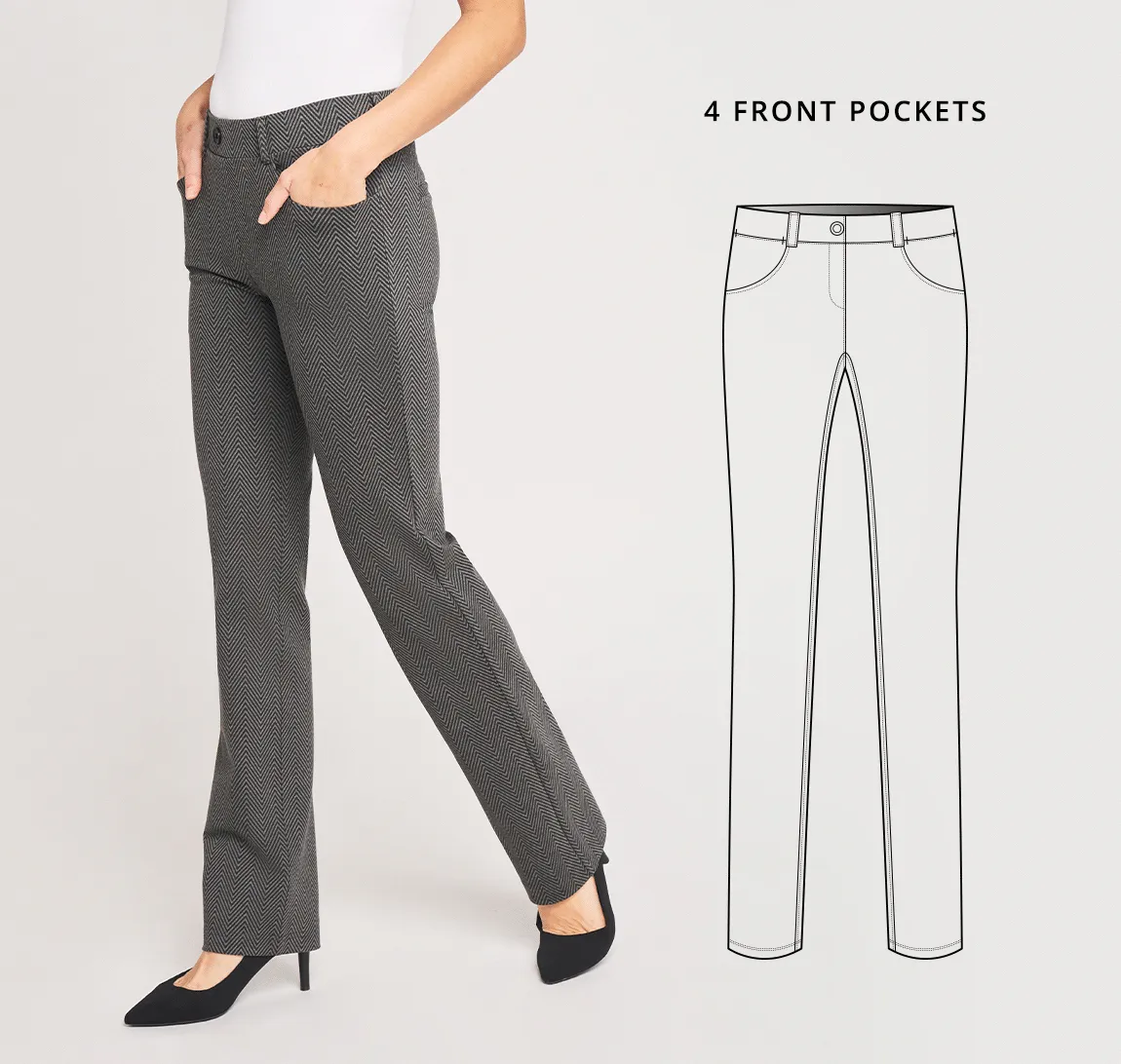 Straight-Leg | 7-Pocket Dress Pant Yoga Pants (Ash Lombard)