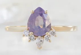 The Aster Ring with a 1.09ct Pear-Cut Orchid Sapphire