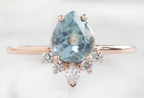 The Aster Ring with a 1.4ct Pear-Cut Montana Sapphire