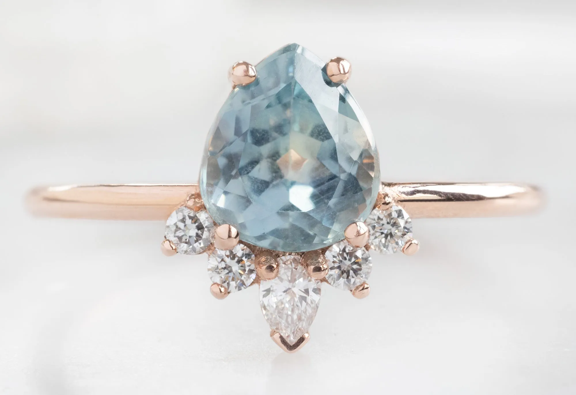 The Aster Ring with a 1.4ct Pear-Cut Montana Sapphire