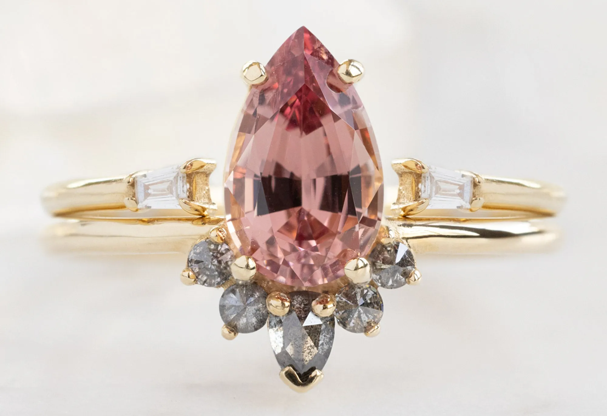The Aster Ring with a 1.59ct Pear-Cut Garnet