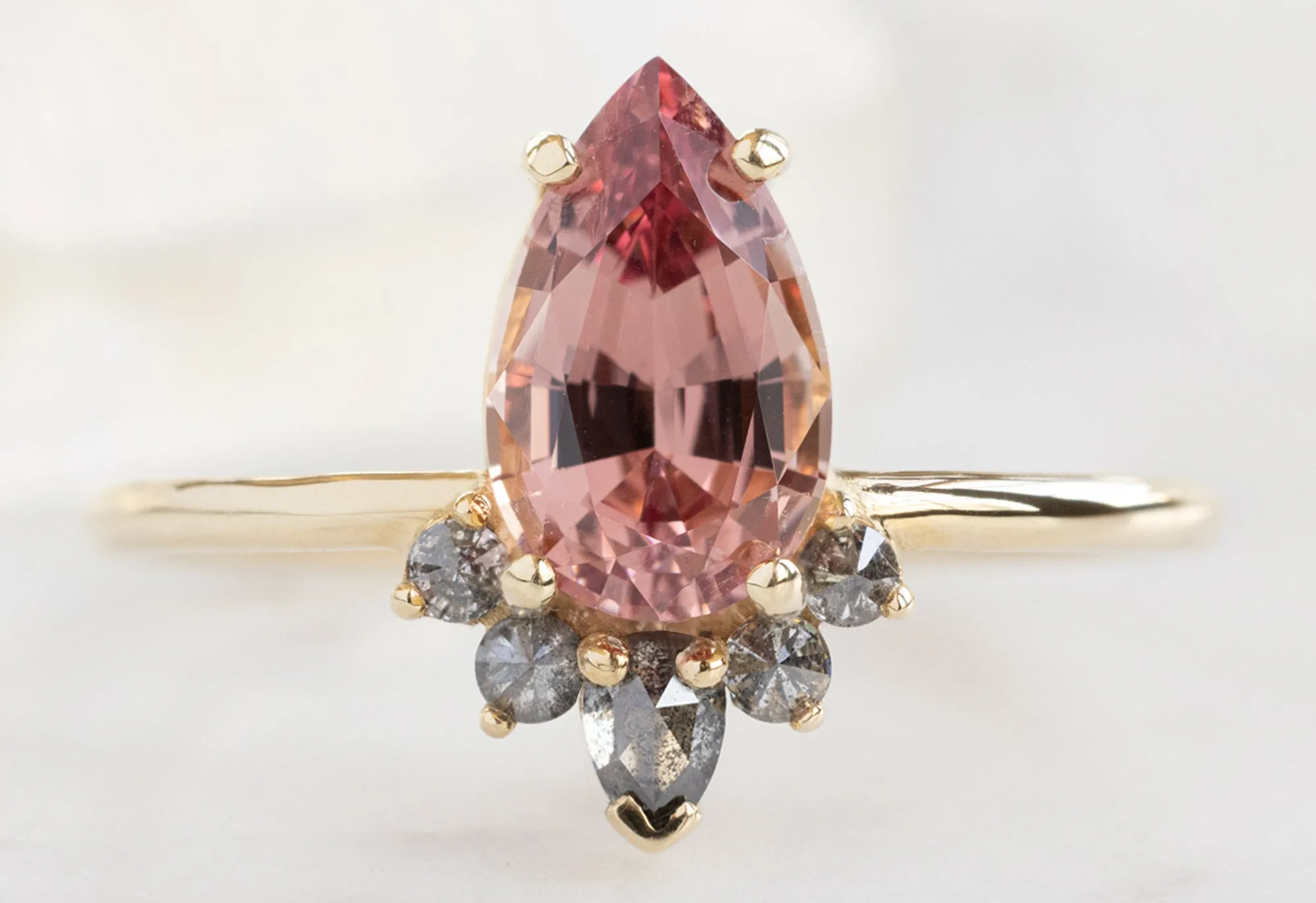 The Aster Ring with a 1.59ct Pear-Cut Garnet