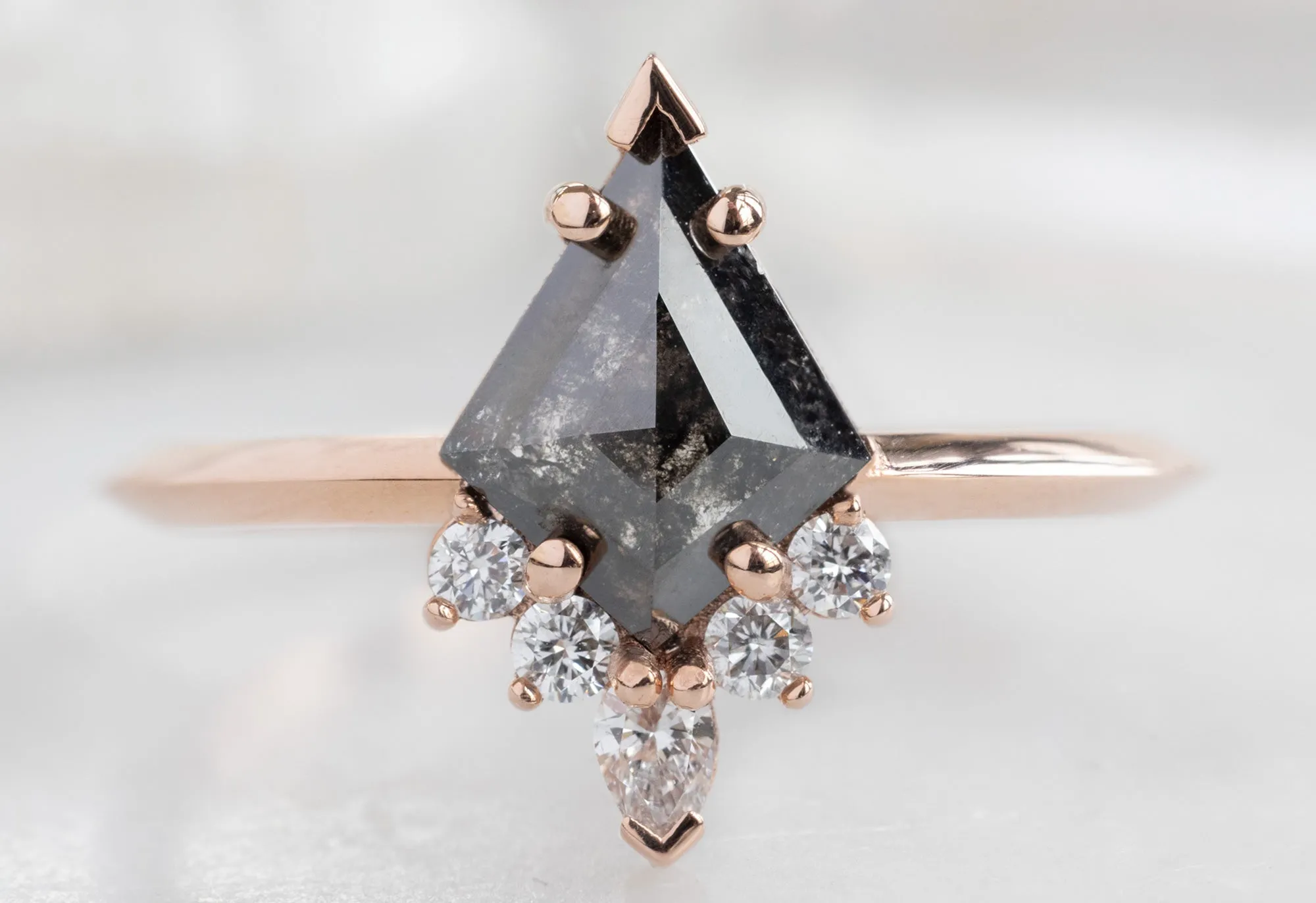 The Aster Ring with a .81ct Kite-Shaped Black Diamond