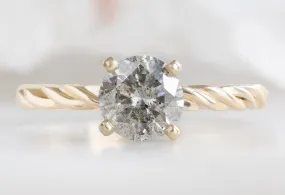 The Braided Band Ring with a 1.01ct Round Salt and Pepper Diamond