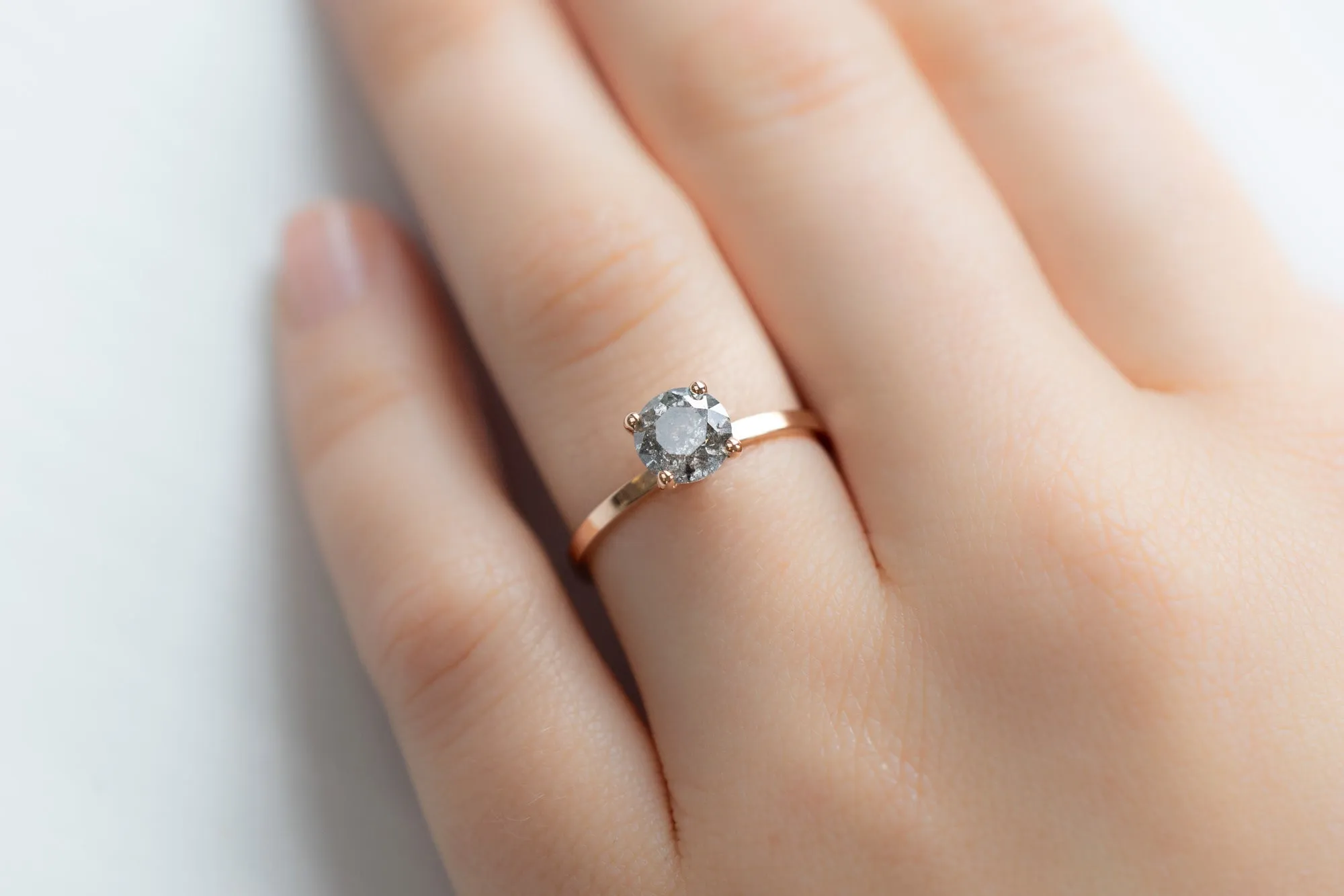 The Bryn Ring with a 1.12ct Round Salt and Pepper Diamond