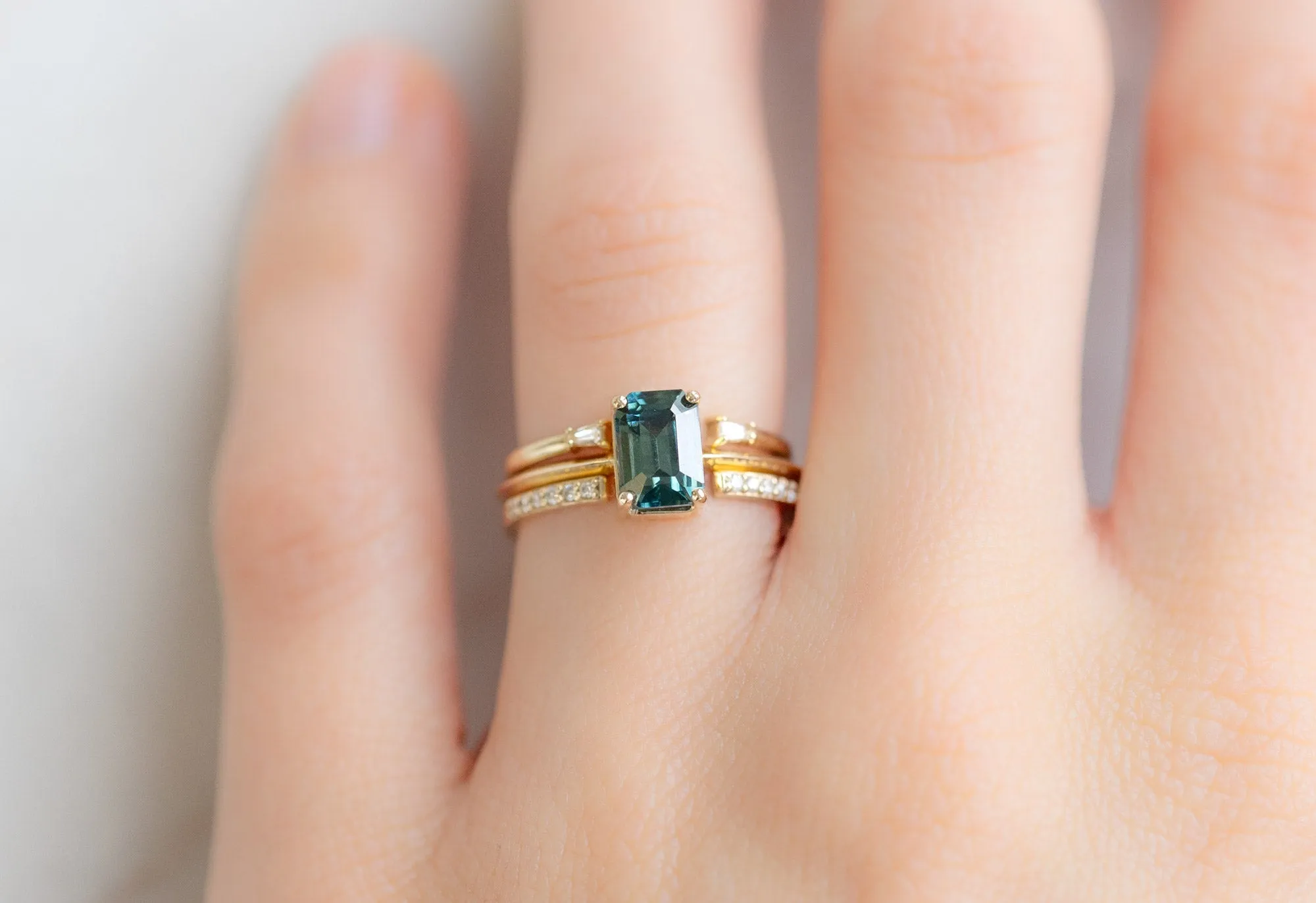 The Bryn Ring with a 1.37ct Emerald-Cut Sapphire