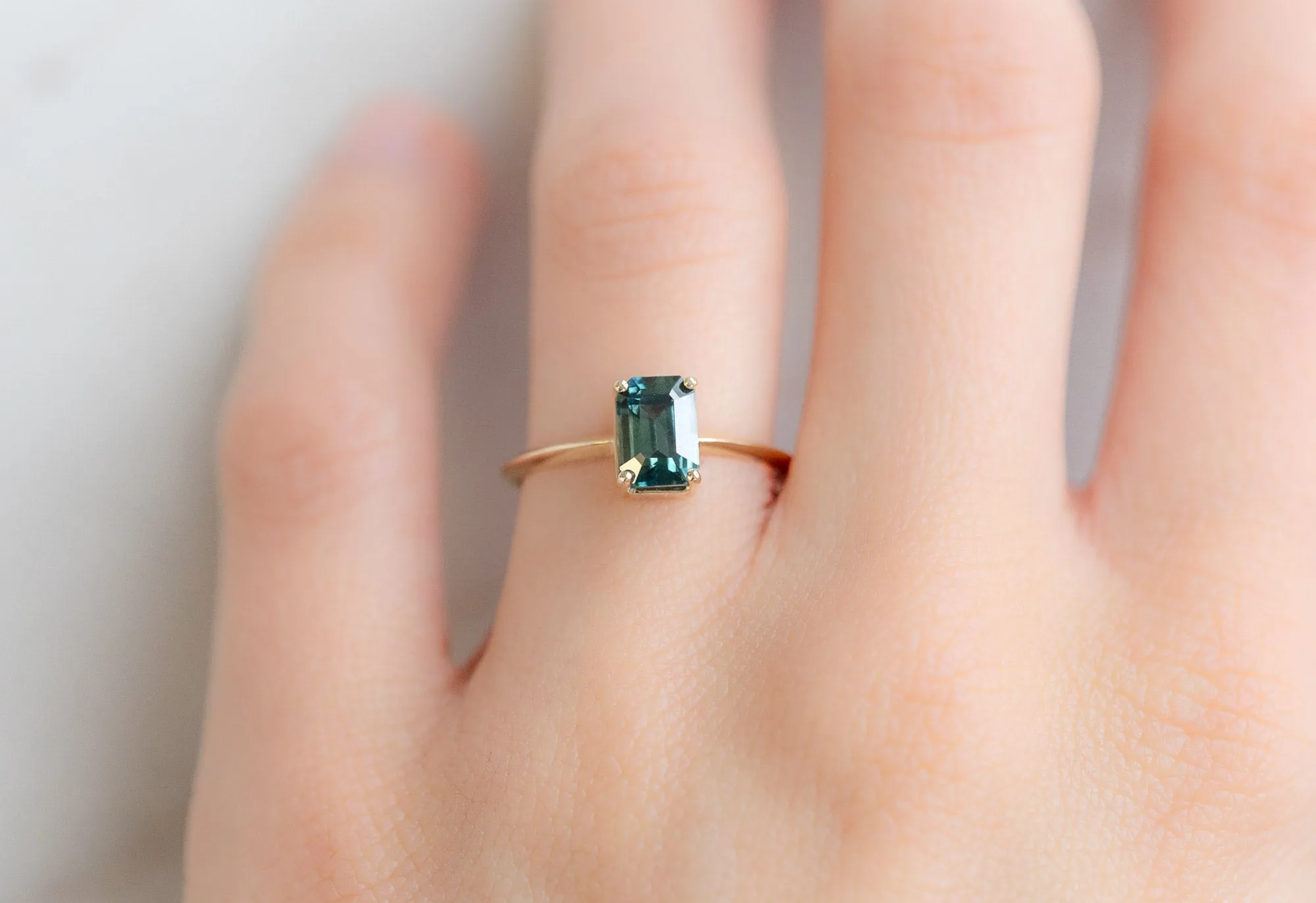 The Bryn Ring with a 1.37ct Emerald-Cut Sapphire