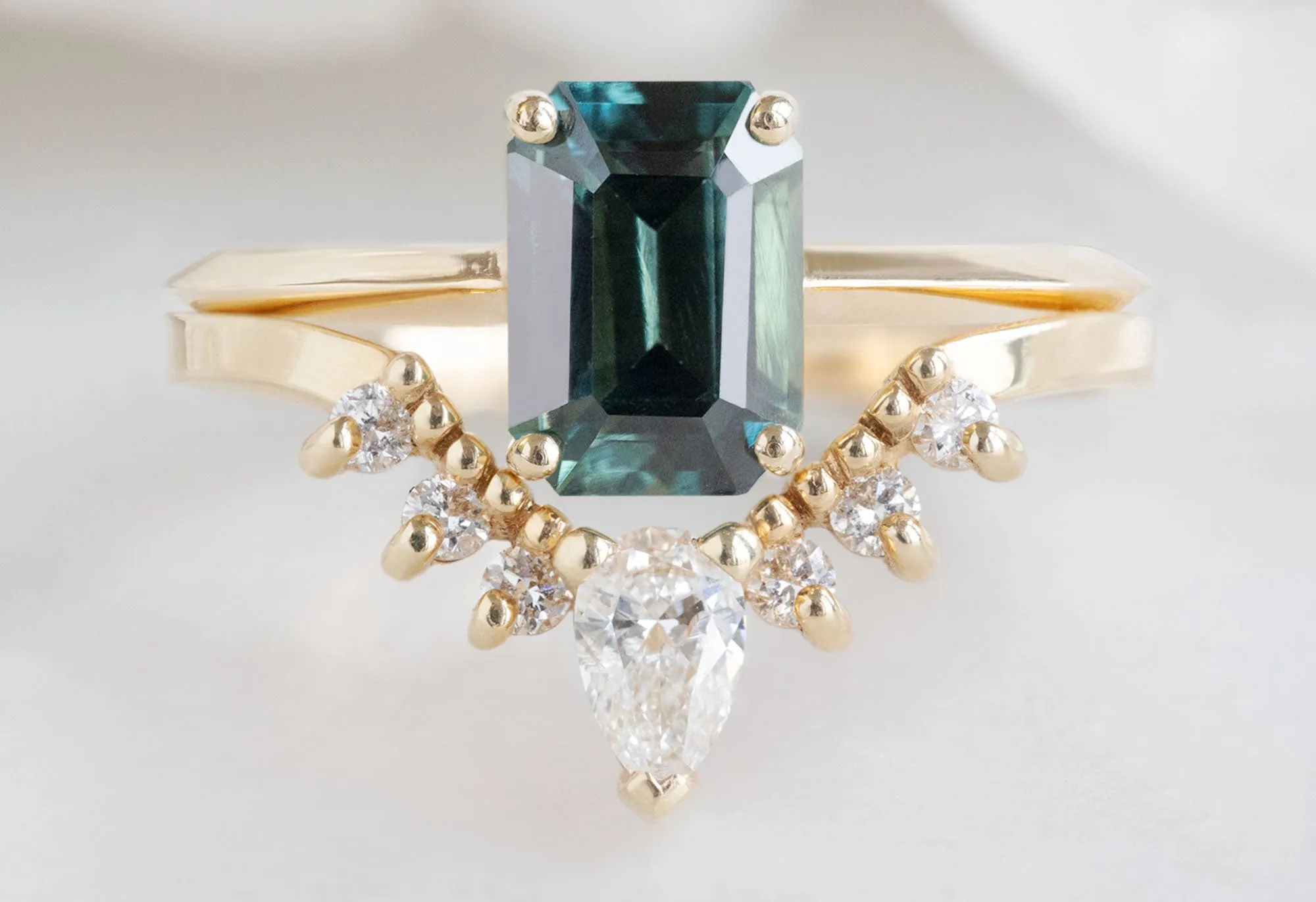 The Bryn Ring with a 1.37ct Emerald-Cut Sapphire