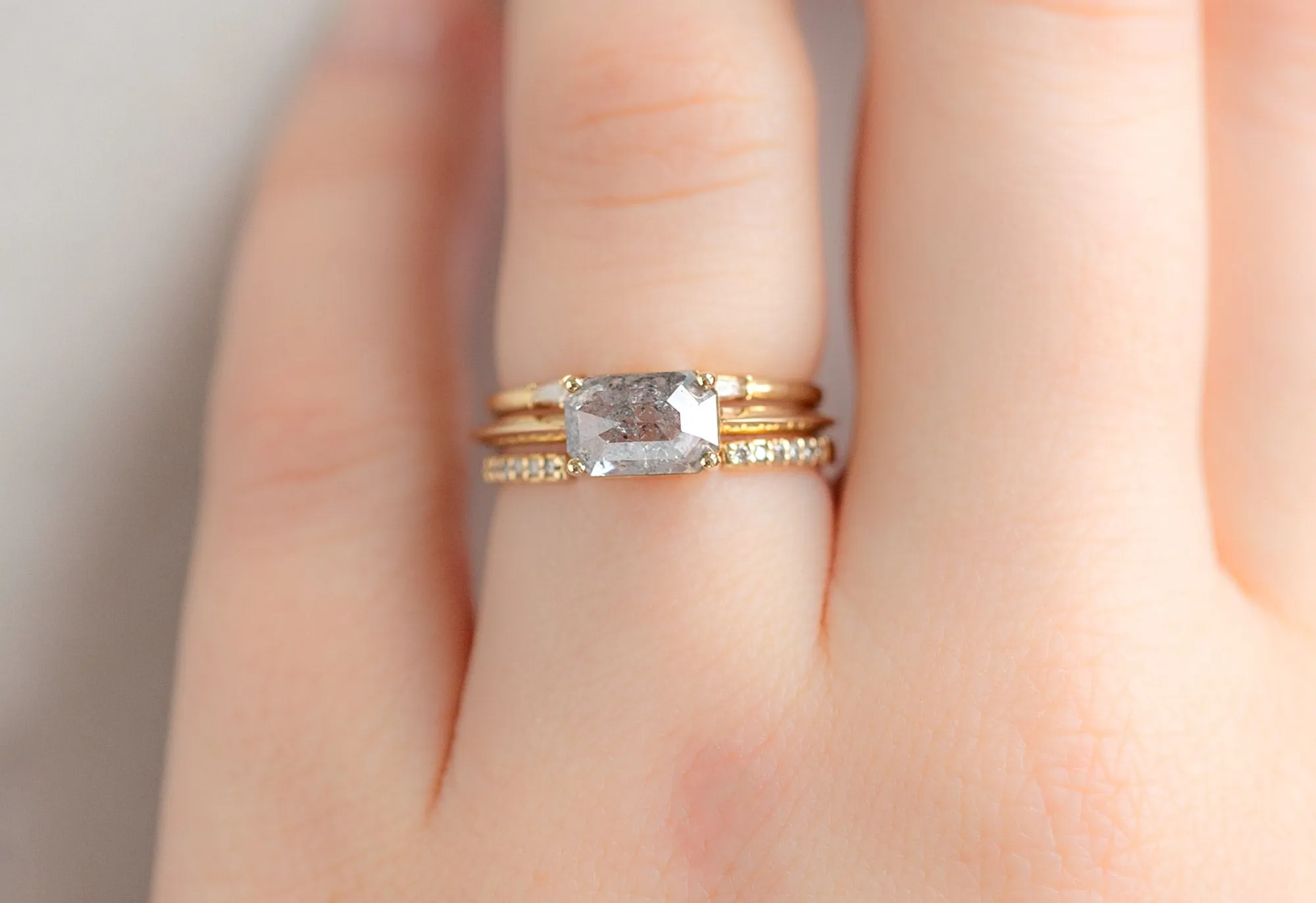 The Bryn Ring with a 1.39ct Emerald-Cut Salt and Pepper Diamond