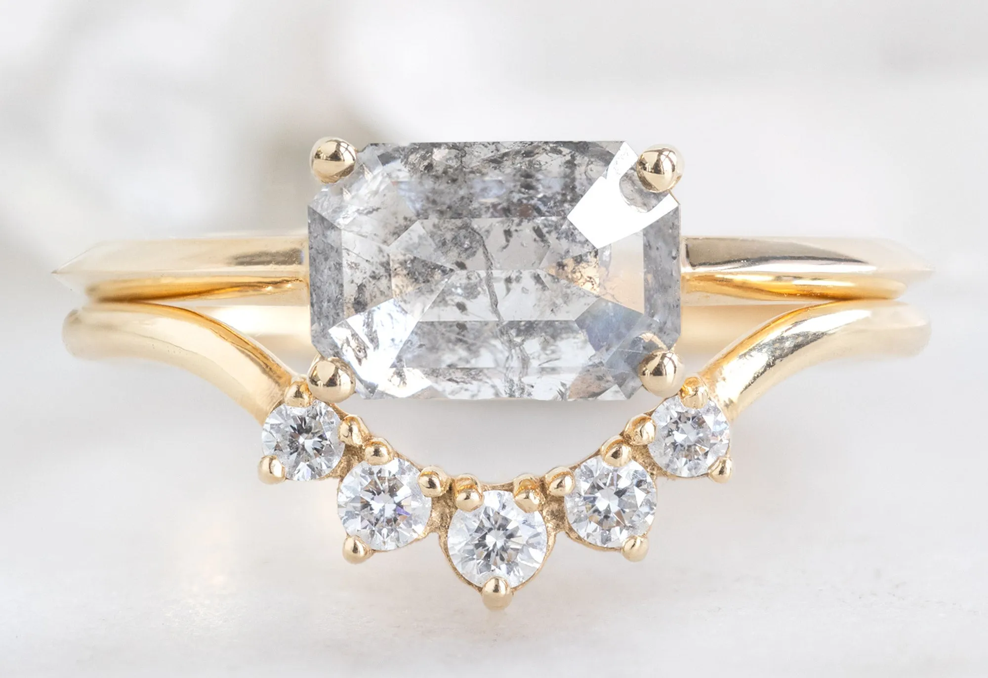 The Bryn Ring with a 1.39ct Emerald-Cut Salt and Pepper Diamond