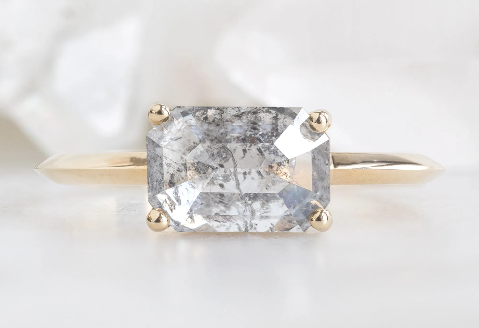 The Bryn Ring with a 1.39ct Emerald-Cut Salt and Pepper Diamond