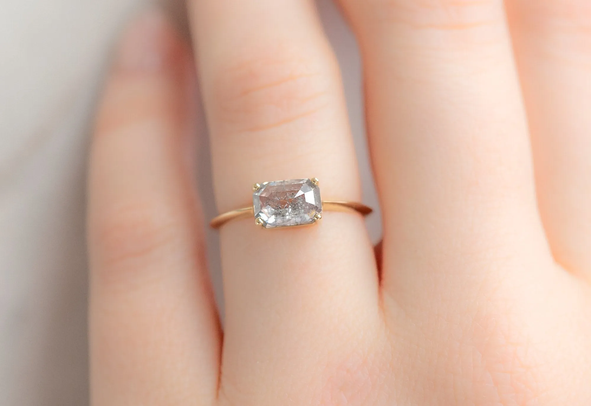 The Bryn Ring with a 1.39ct Emerald-Cut Salt and Pepper Diamond