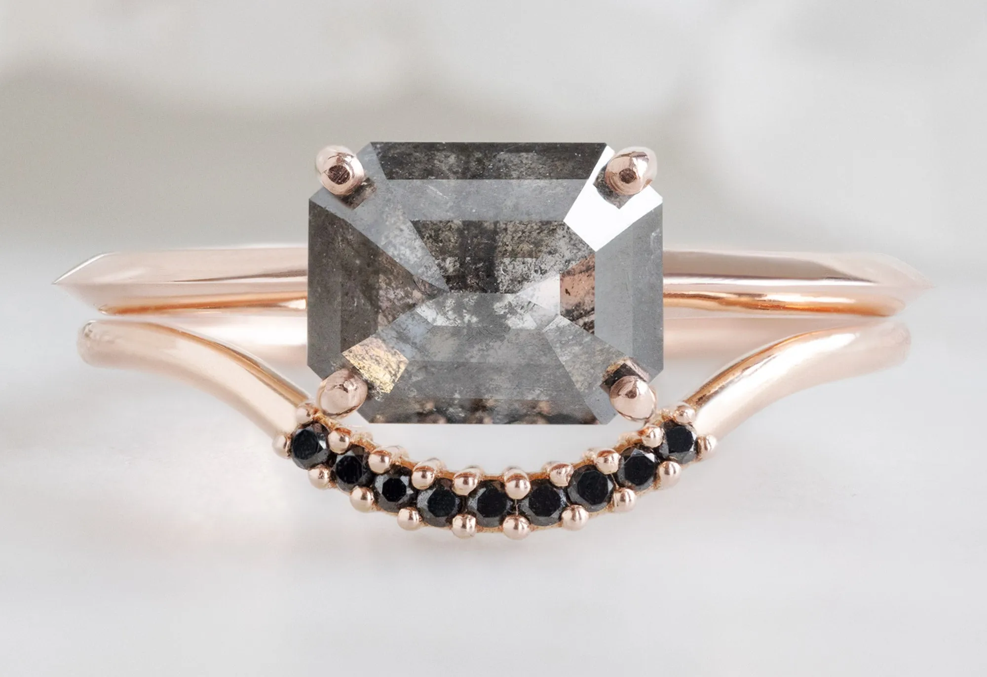 The Bryn Ring with a 1.51ct Emerald-Cut Black Diamond