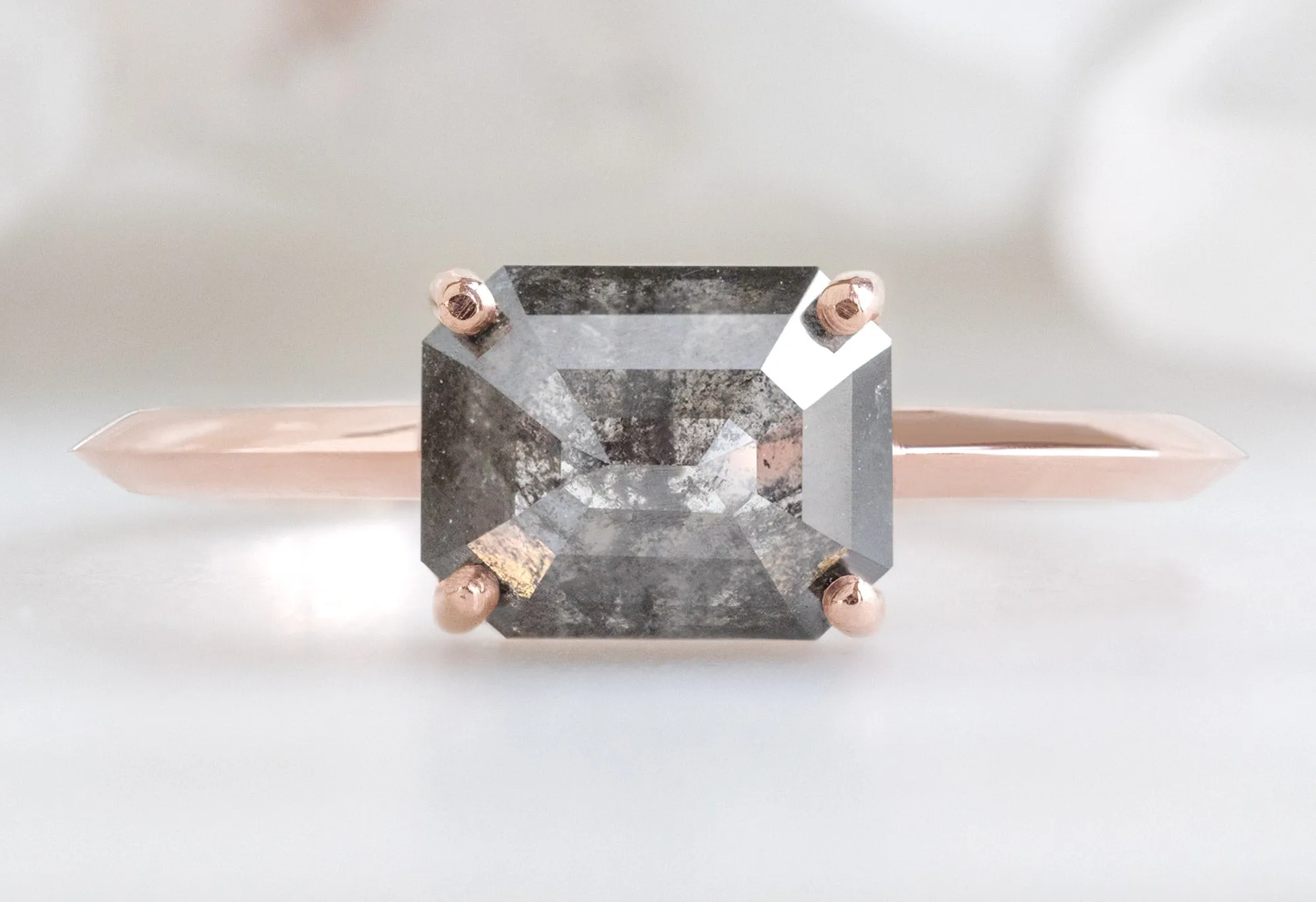 The Bryn Ring with a 1.51ct Emerald-Cut Black Diamond