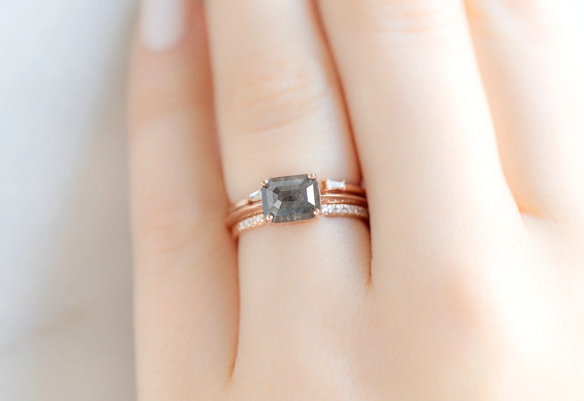 The Bryn Ring with a 1.51ct Emerald-Cut Black Diamond