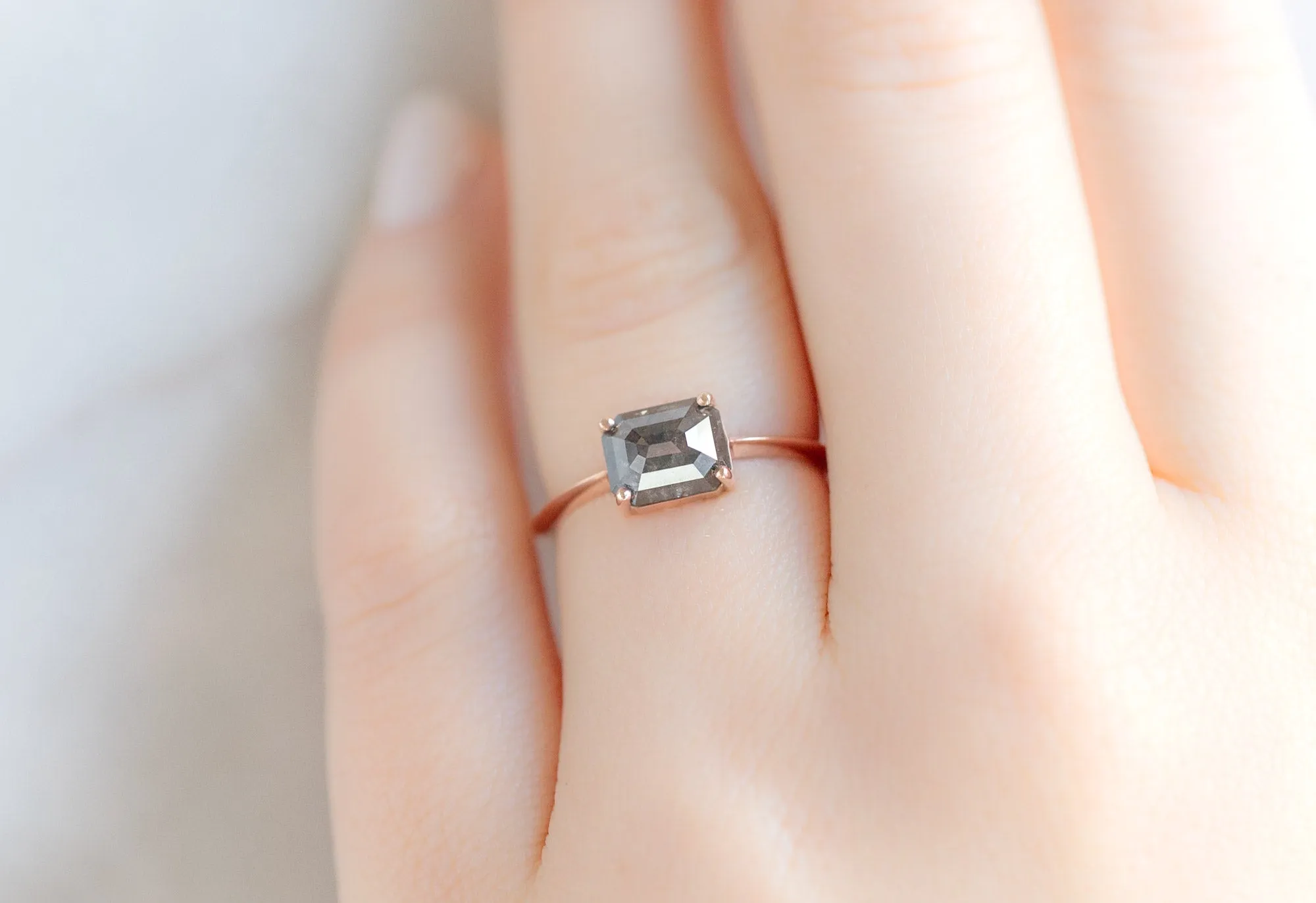 The Bryn Ring with a 1.51ct Emerald-Cut Black Diamond