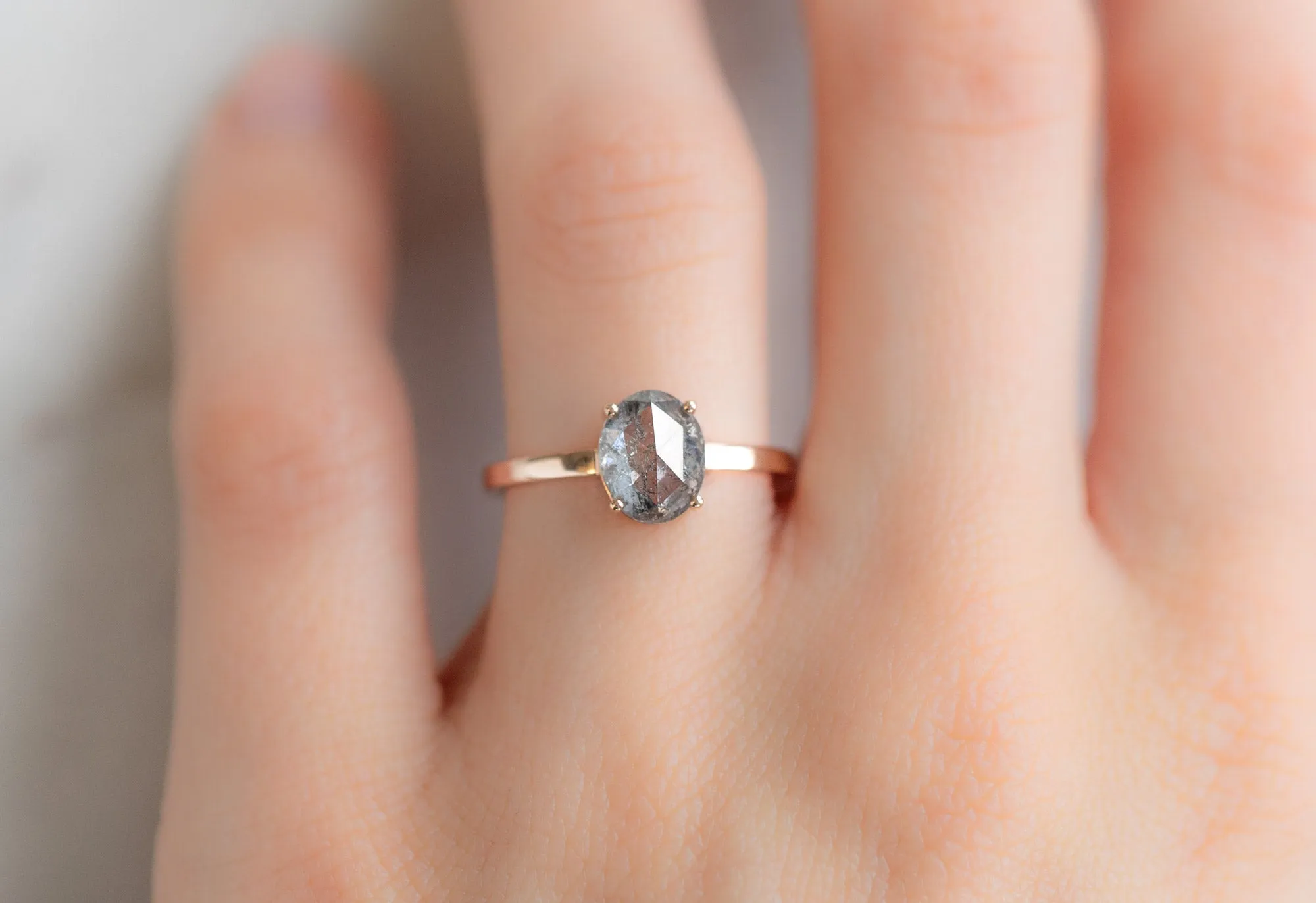 The Bryn Ring with a 1.63ct Oval-Cut Salt and Pepper Diamond