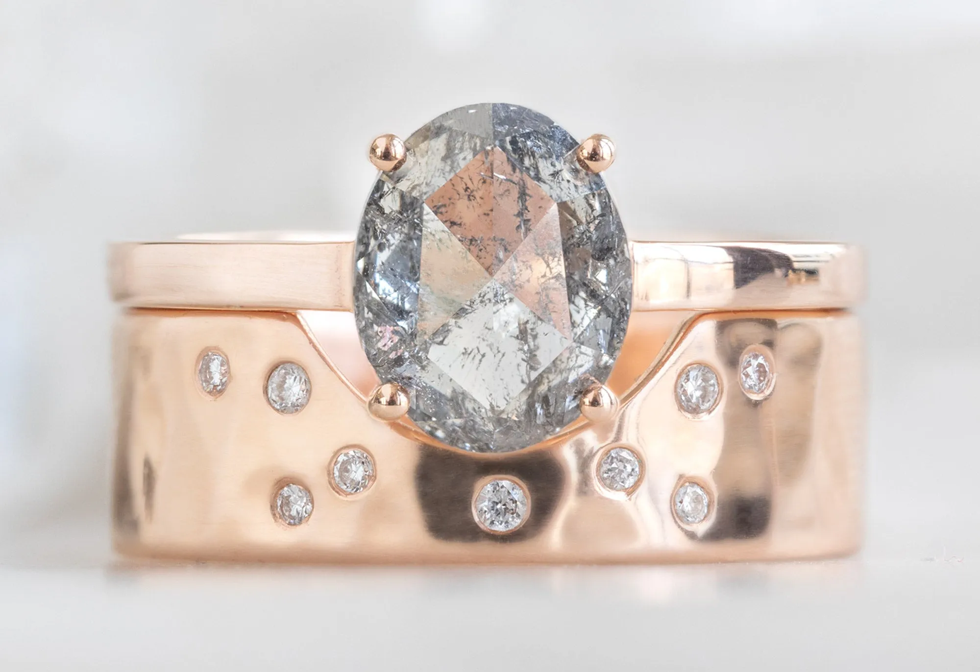 The Bryn Ring with a 1.63ct Oval-Cut Salt and Pepper Diamond
