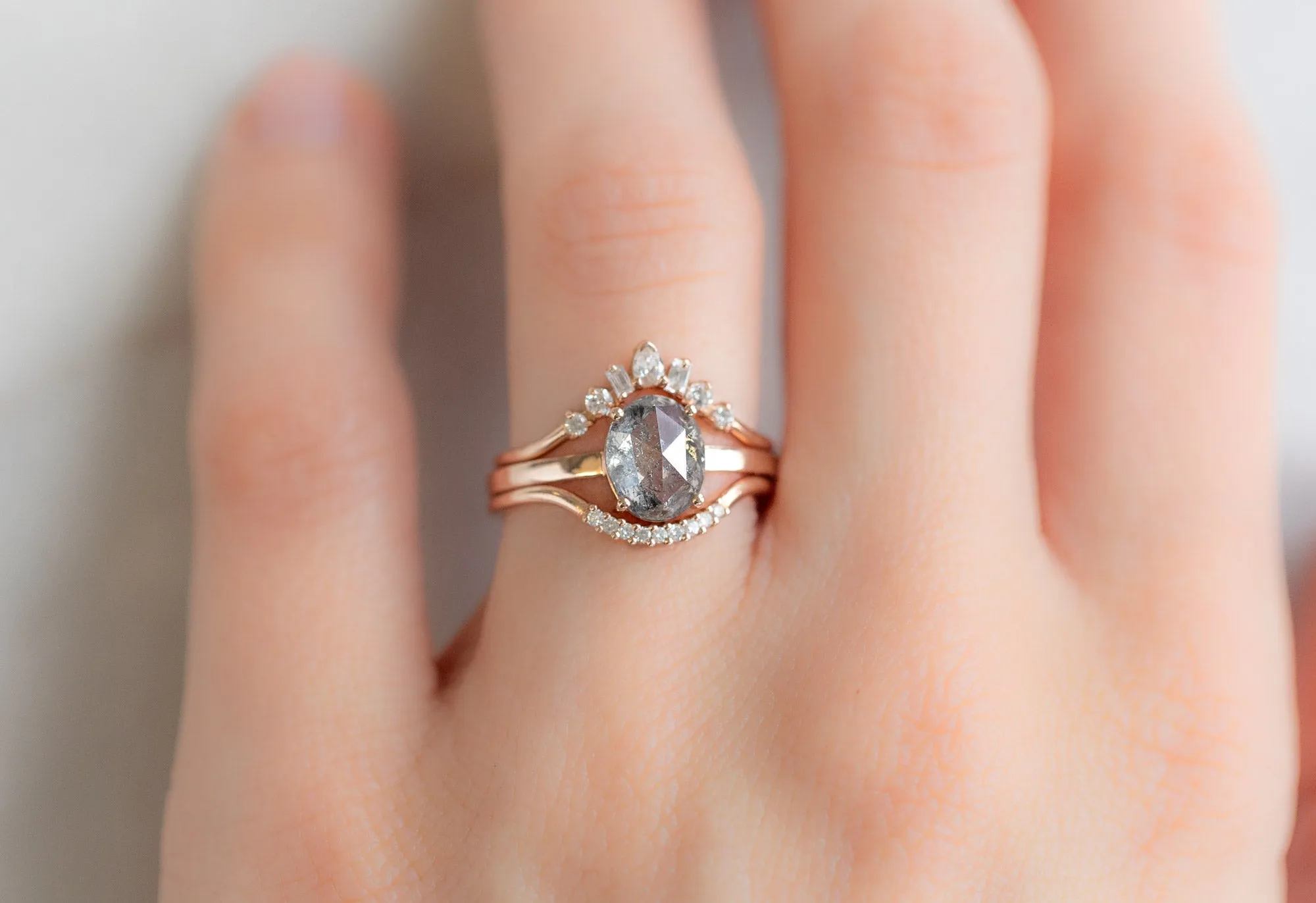 The Bryn Ring with a 1.63ct Oval-Cut Salt and Pepper Diamond