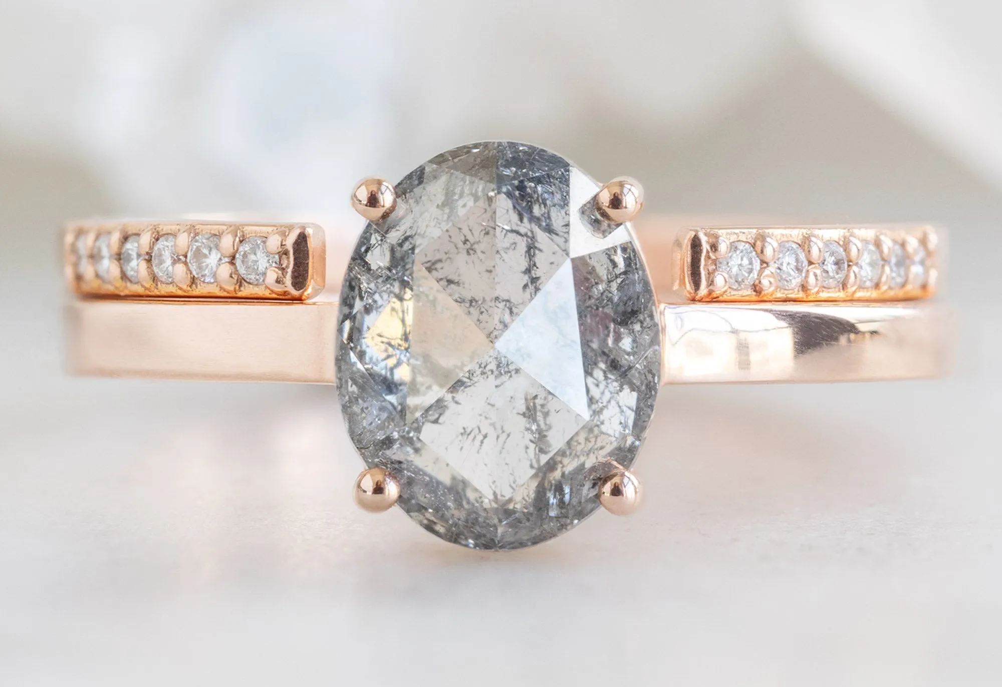The Bryn Ring with a 1.63ct Oval-Cut Salt and Pepper Diamond