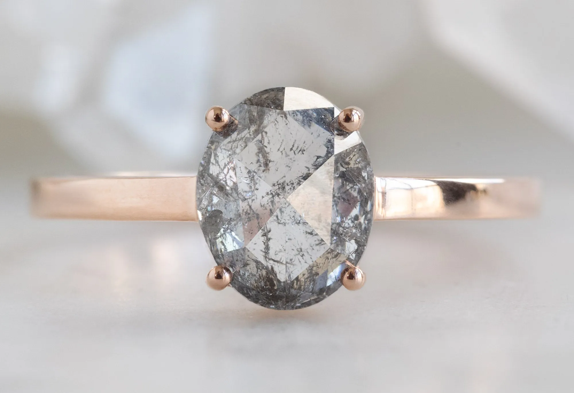 The Bryn Ring with a 1.63ct Oval-Cut Salt and Pepper Diamond