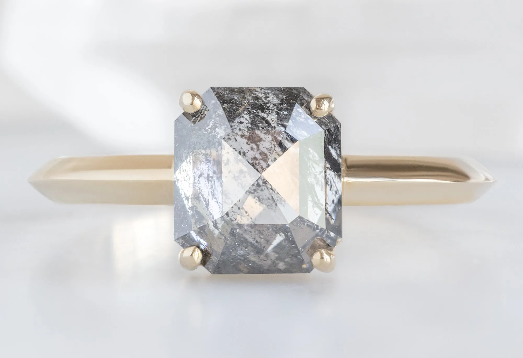 The Bryn Ring with a 1.93ct Emerald-Cut Salt and Pepper Diamond