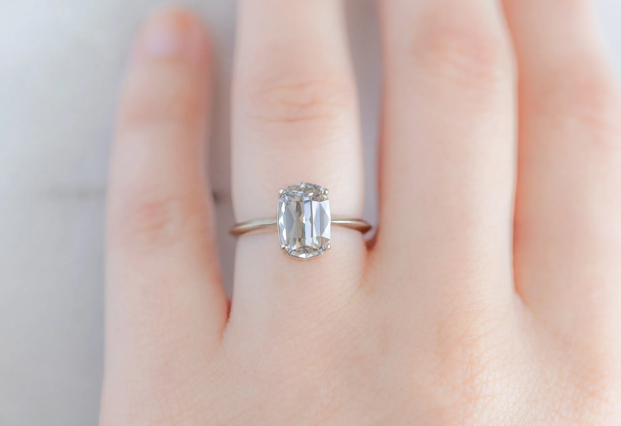 The Bryn Ring with a 3.12ct Cushion-Cut Lilac Sapphire