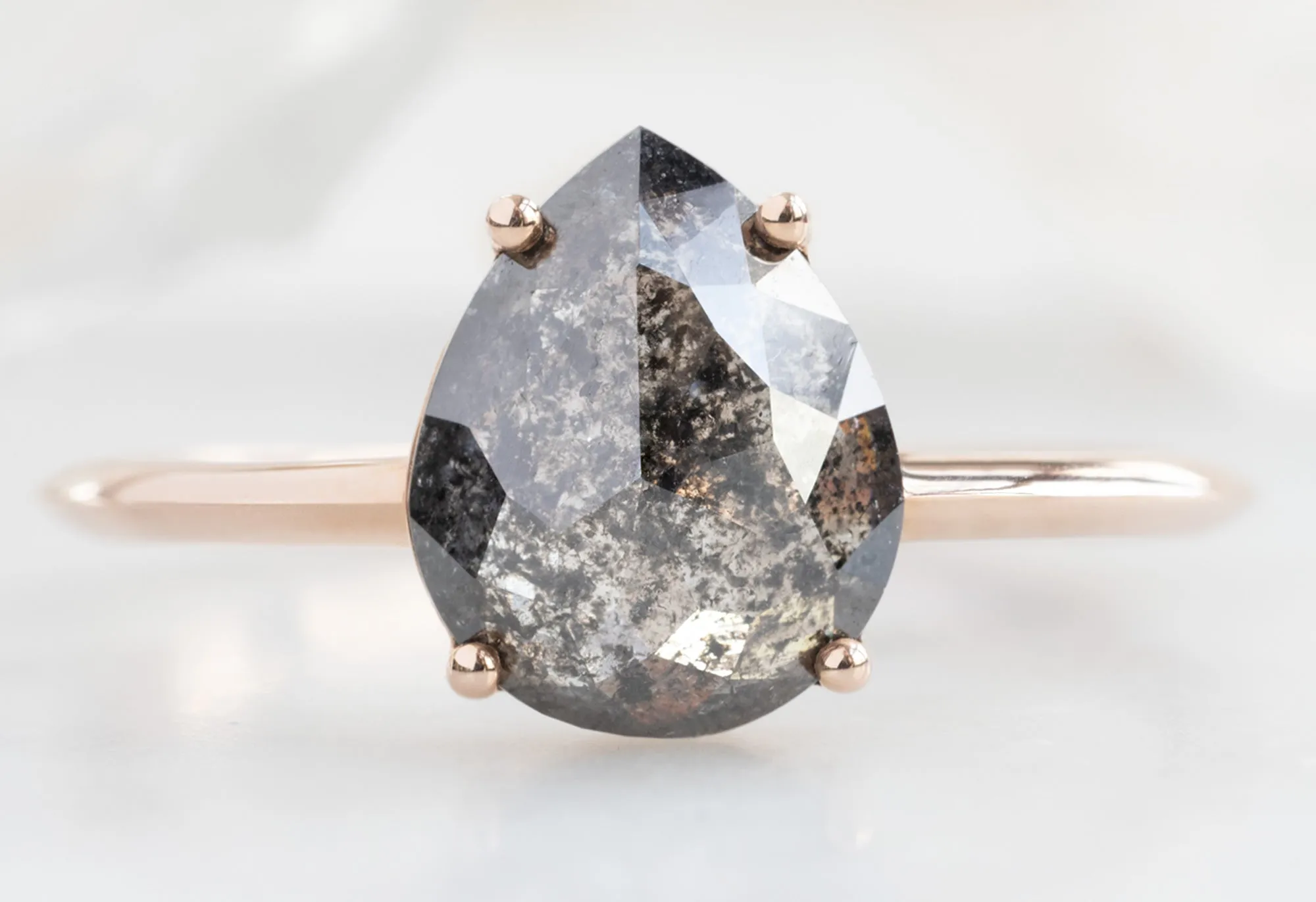 The Bryn Ring with a Rose-Cut Black Diamond