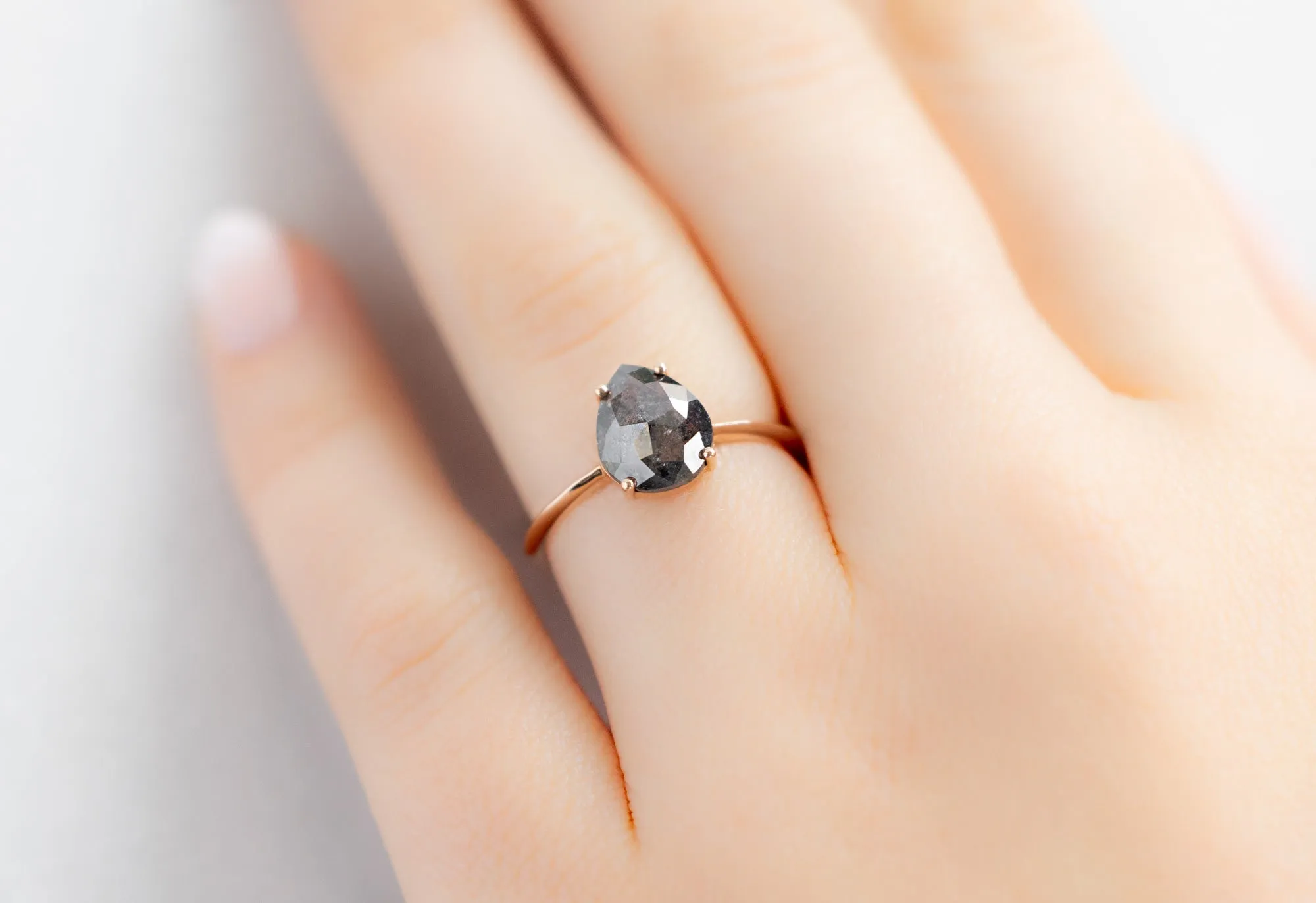 The Bryn Ring with a Rose-Cut Black Diamond