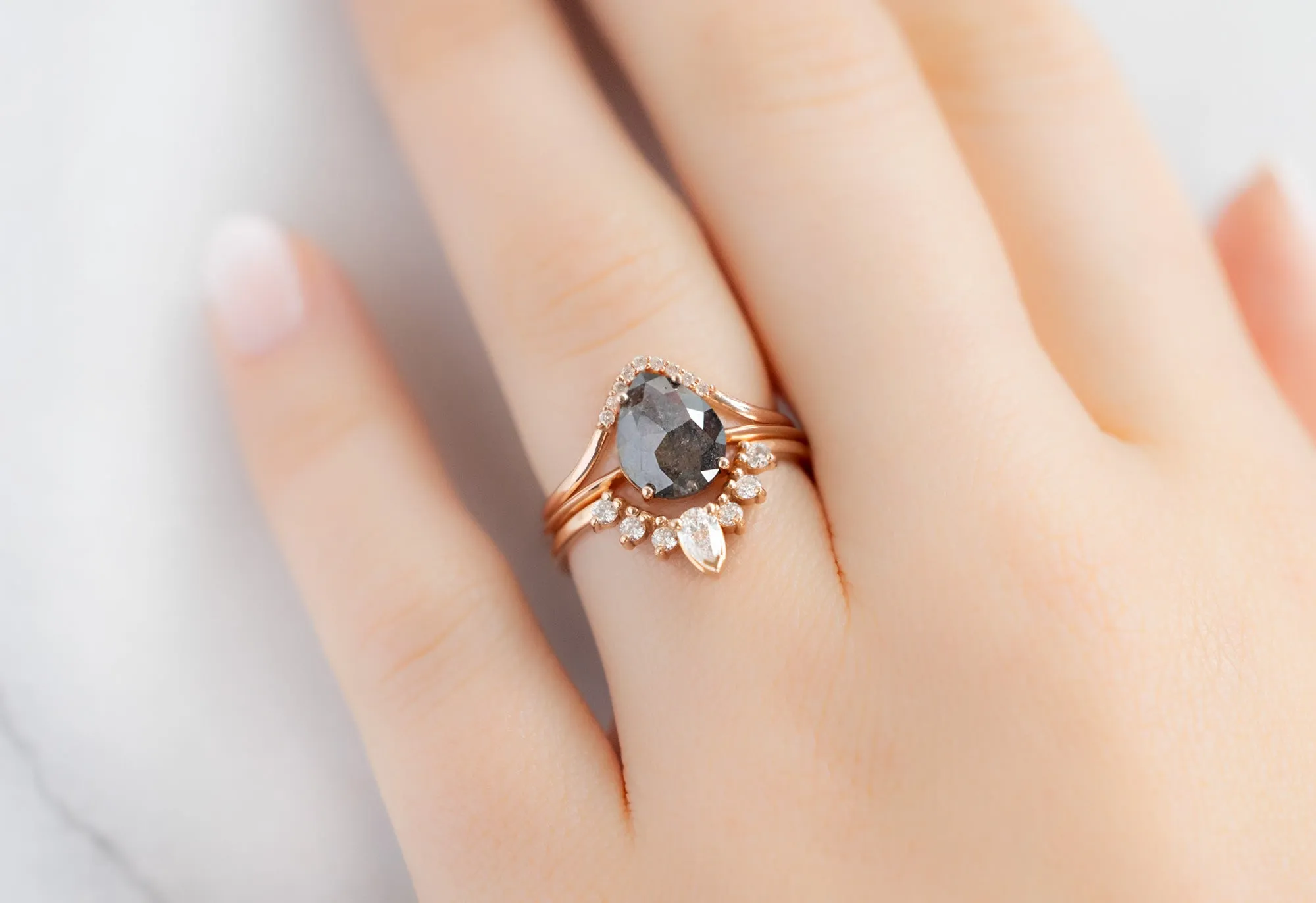 The Bryn Ring with a Rose-Cut Black Diamond