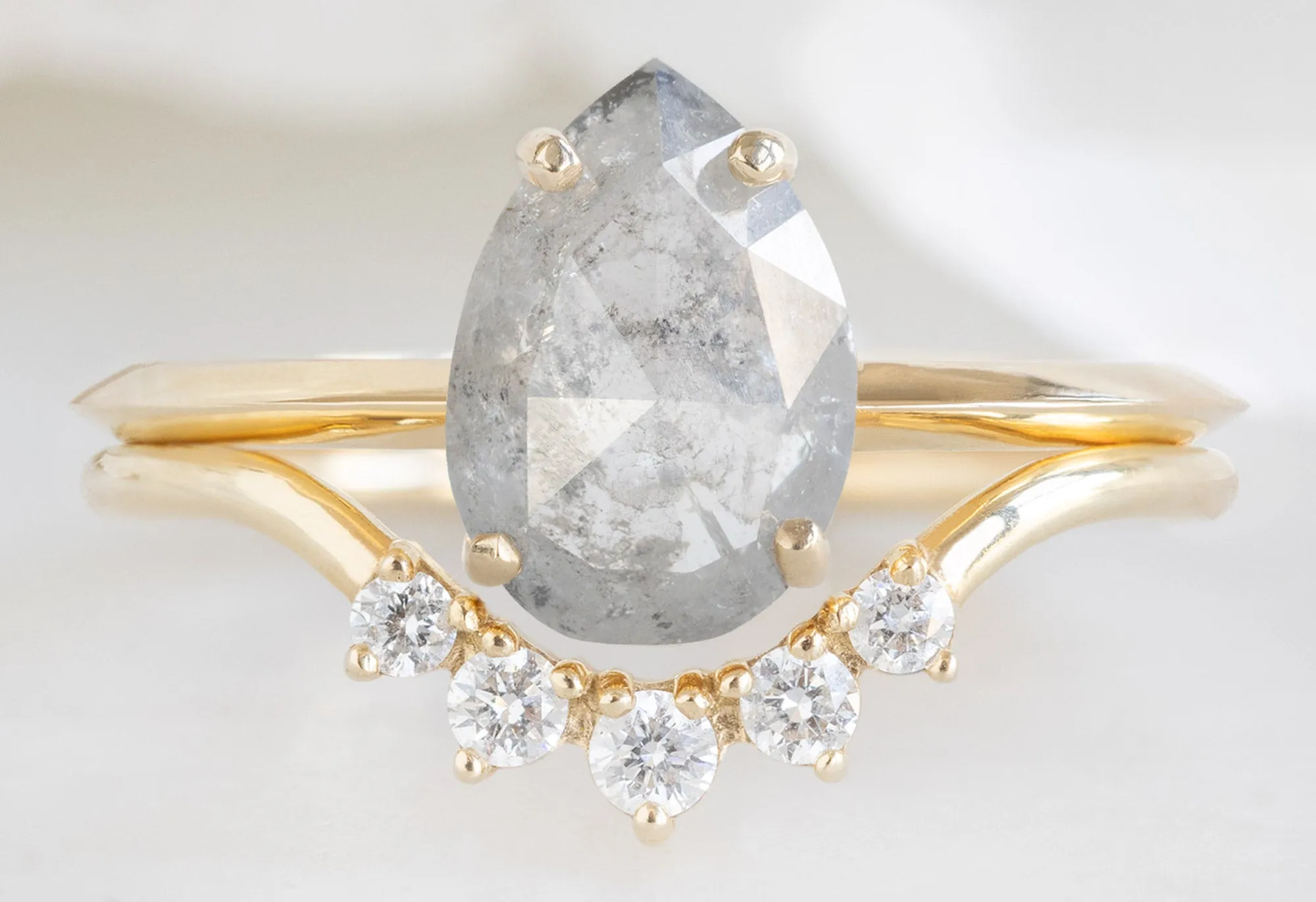 The Bryn Ring with a Rose-Cut Icy-White Diamond