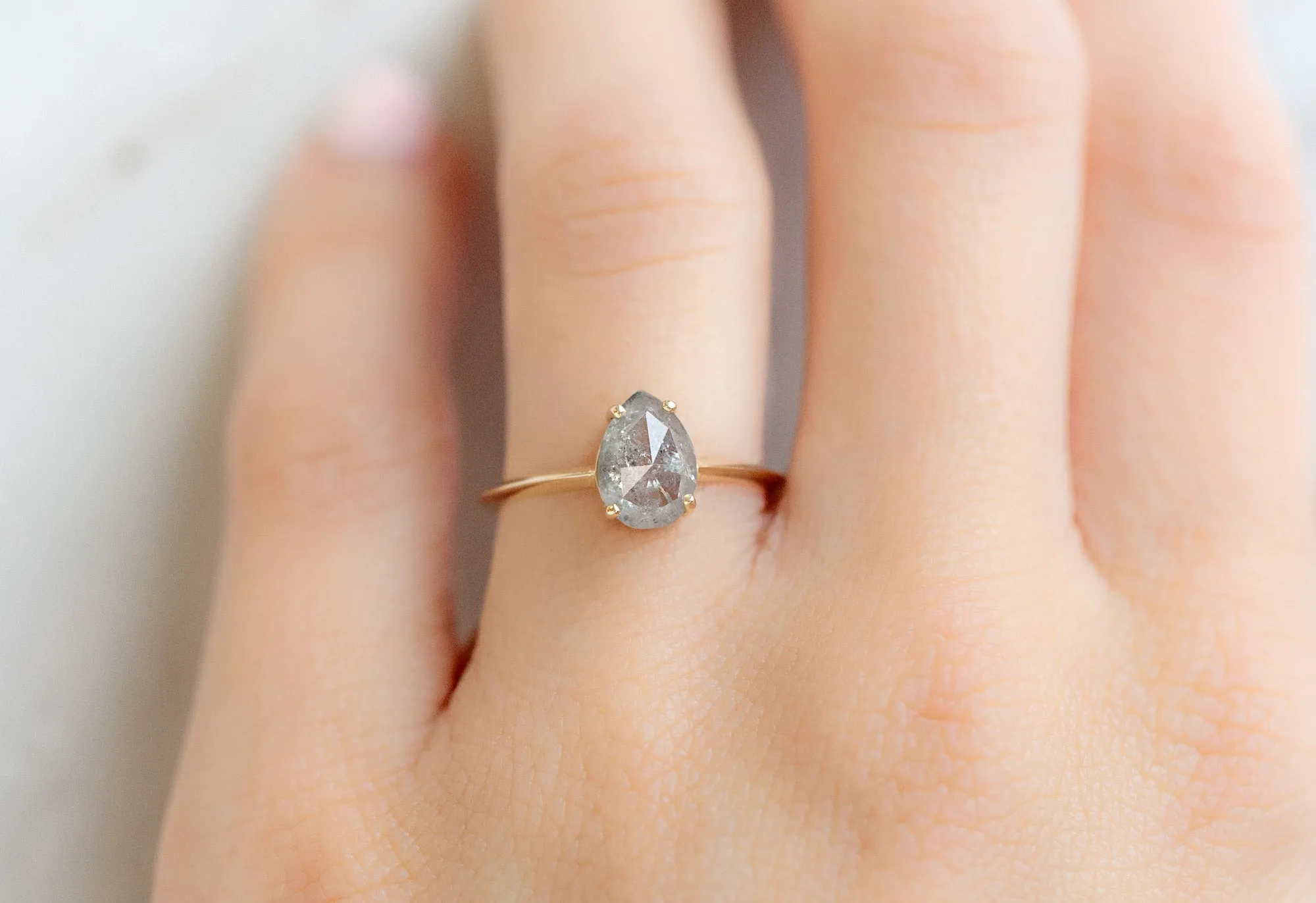 The Bryn Ring with a Rose-Cut Icy-White Diamond