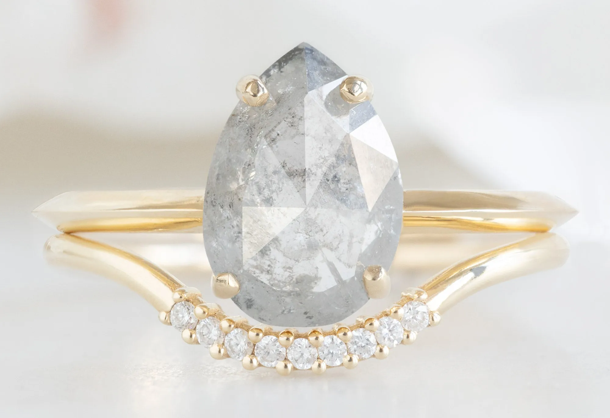 The Bryn Ring with a Rose-Cut Icy-White Diamond
