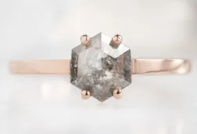 The Bryn Ring with a Salt and Pepper Hexagon Diamond