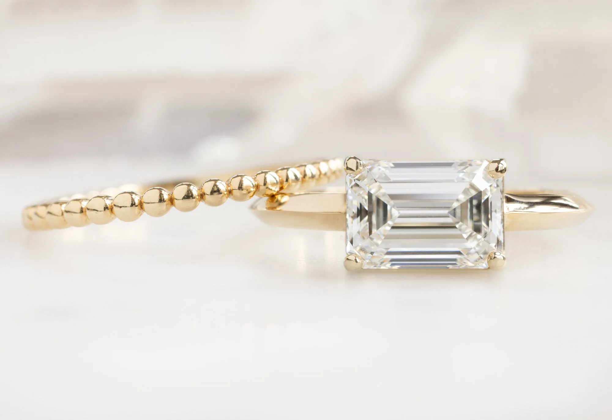 The Bryn Ring with an Emerald-Cut Lab Grown Diamond