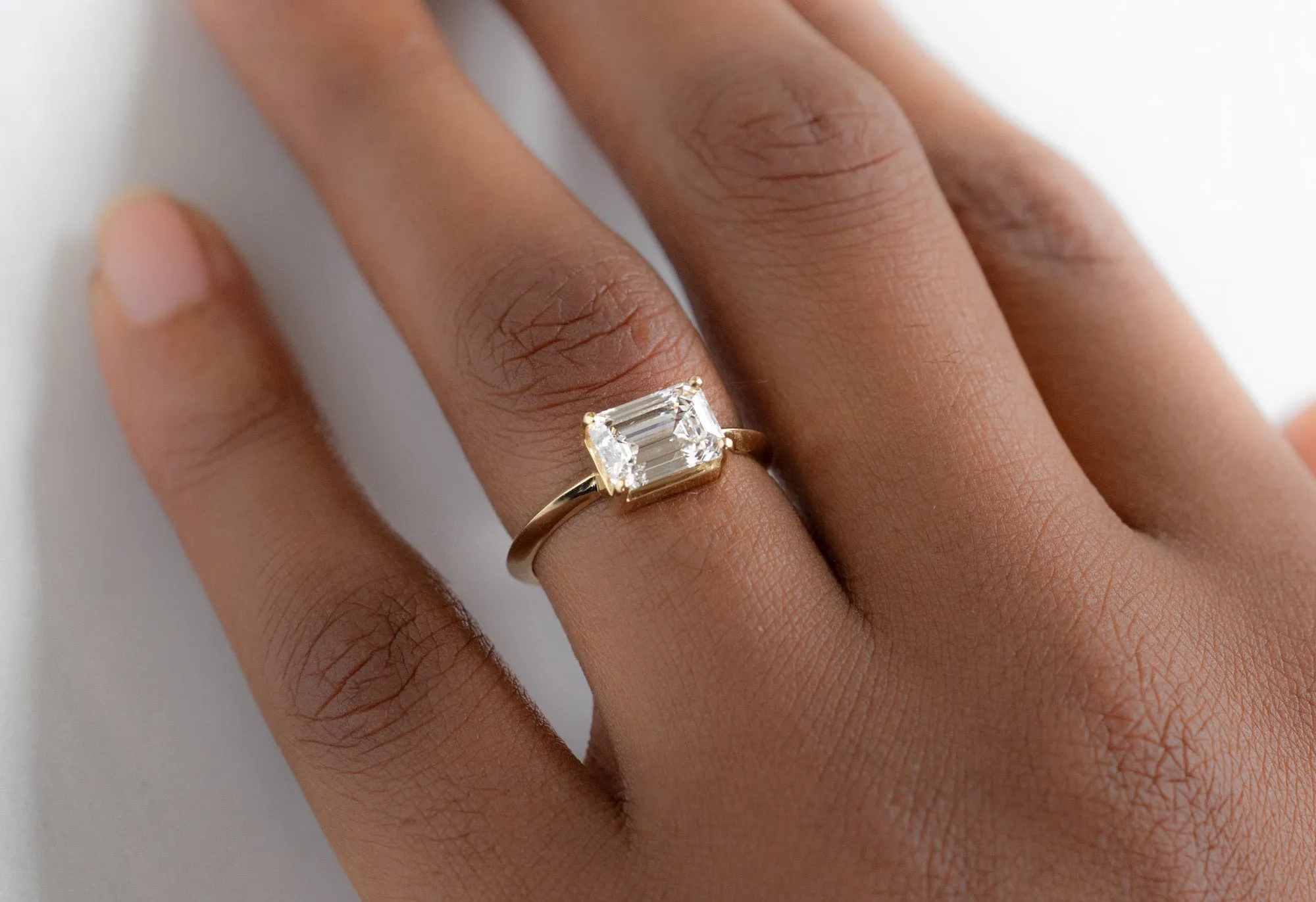 The Bryn Ring with an Emerald-Cut Lab Grown Diamond
