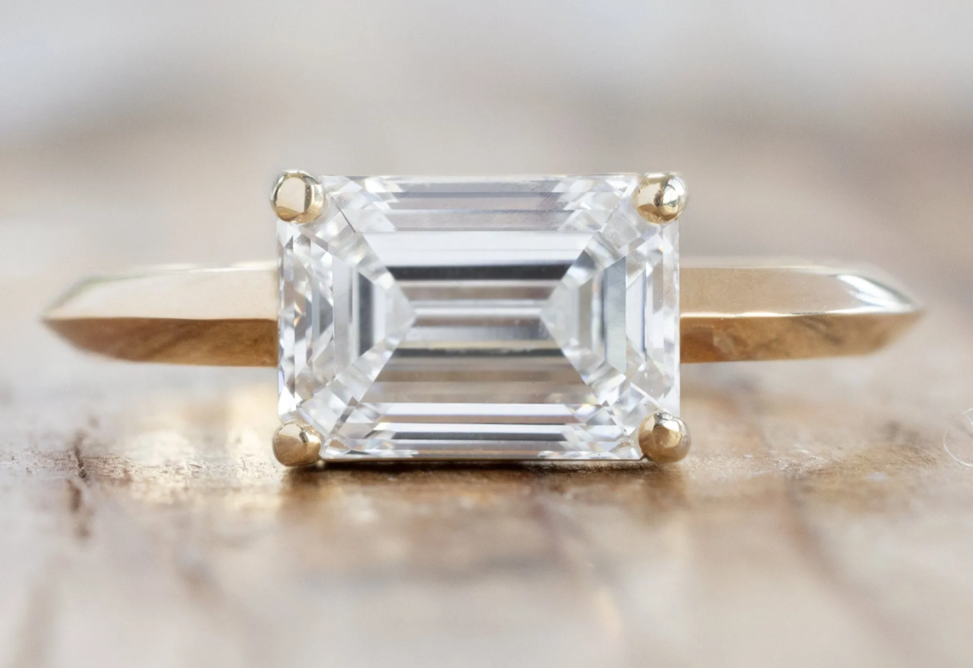 The Bryn Ring with an Emerald-Cut Lab Grown Diamond