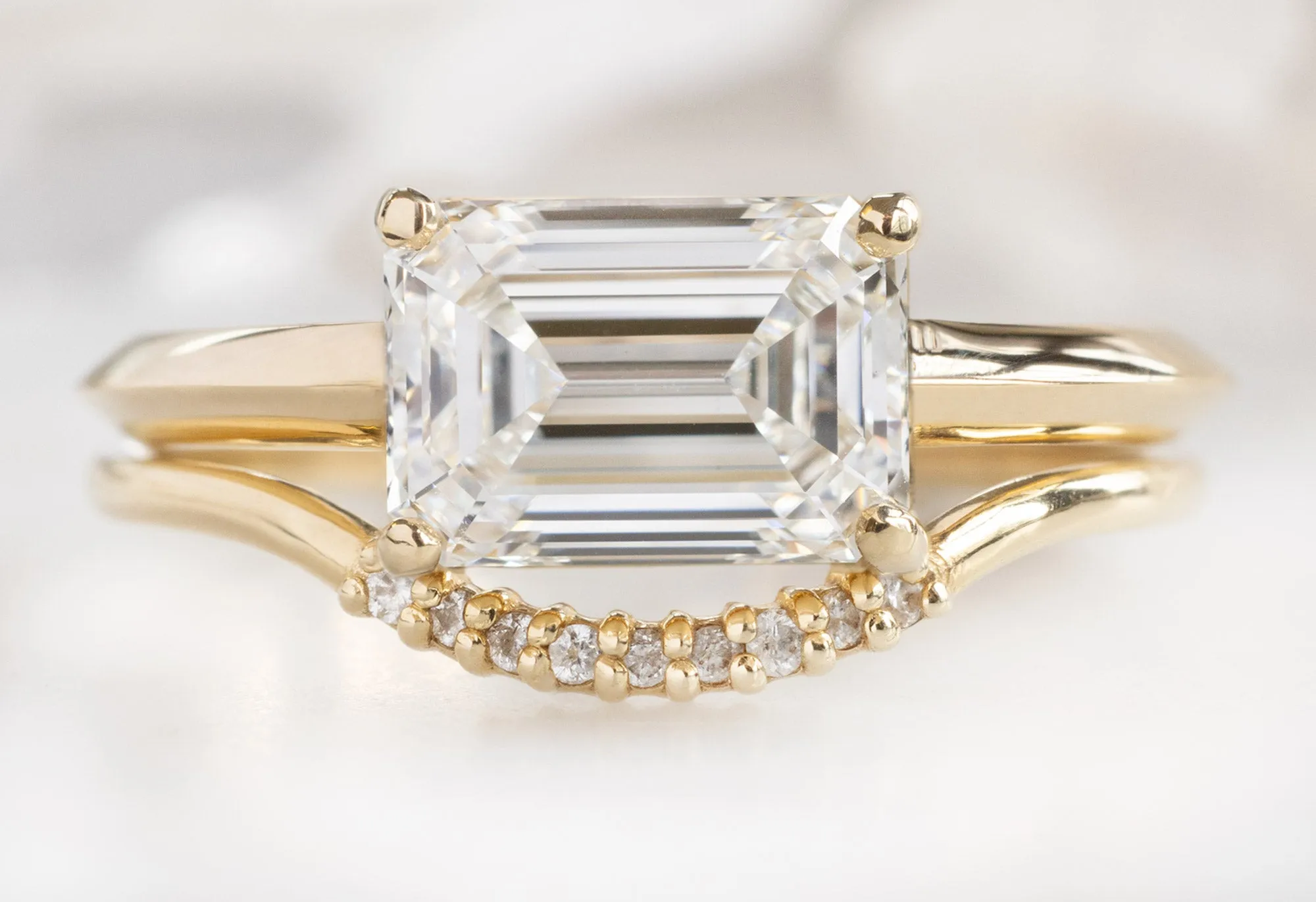 The Bryn Ring with an Emerald-Cut Lab Grown Diamond