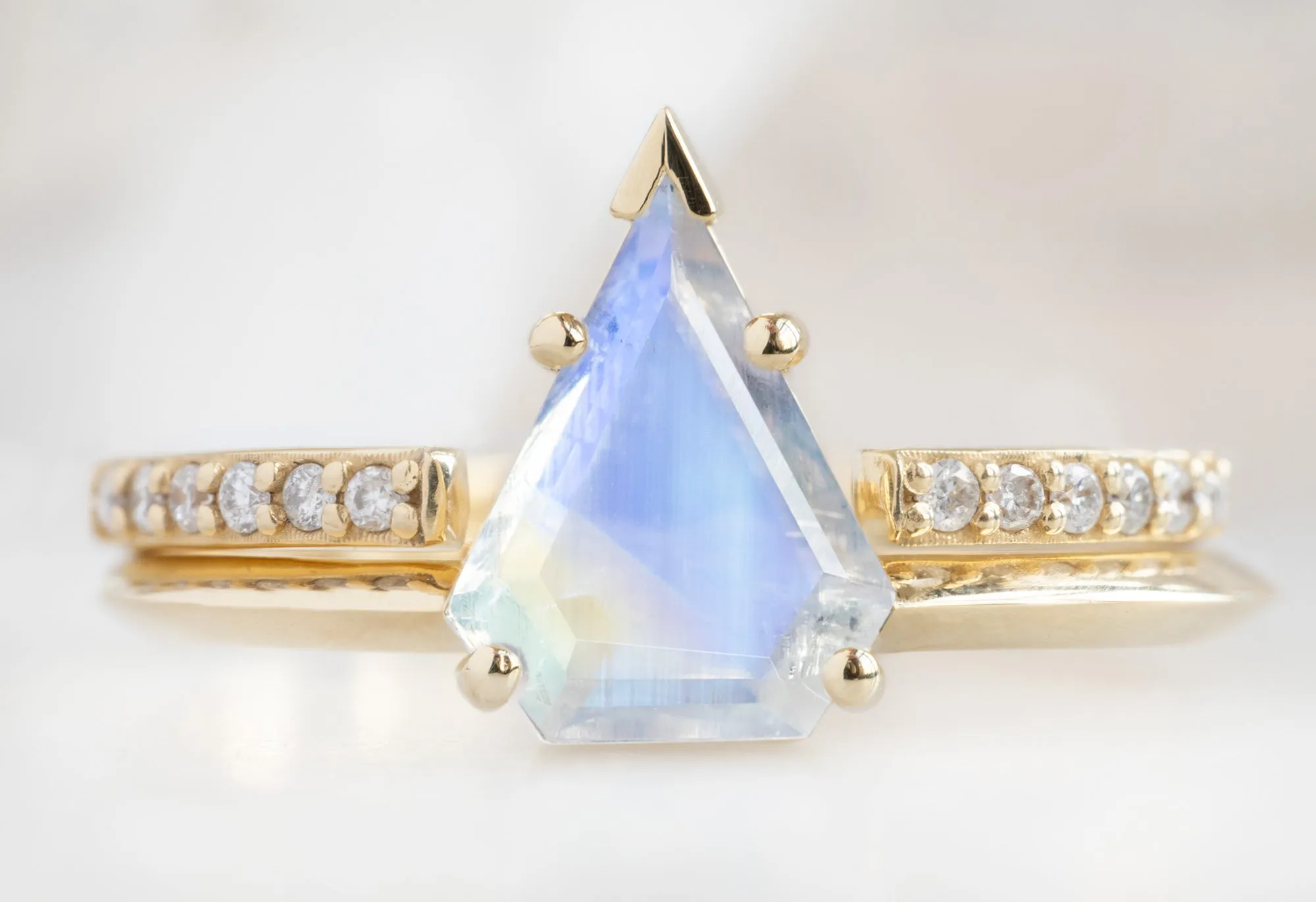 The Sage Ring with a 1.17ct Shield-Cut Moonstone