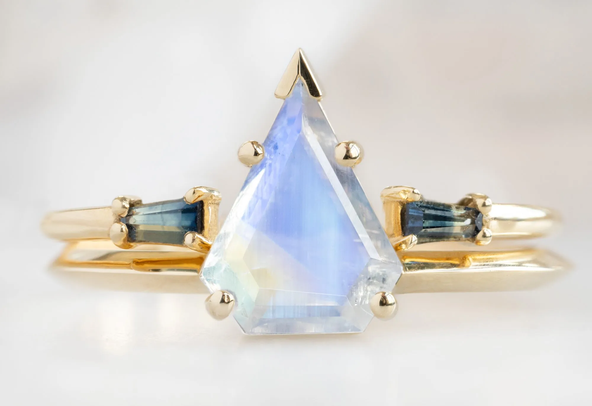 The Sage Ring with a 1.17ct Shield-Cut Moonstone