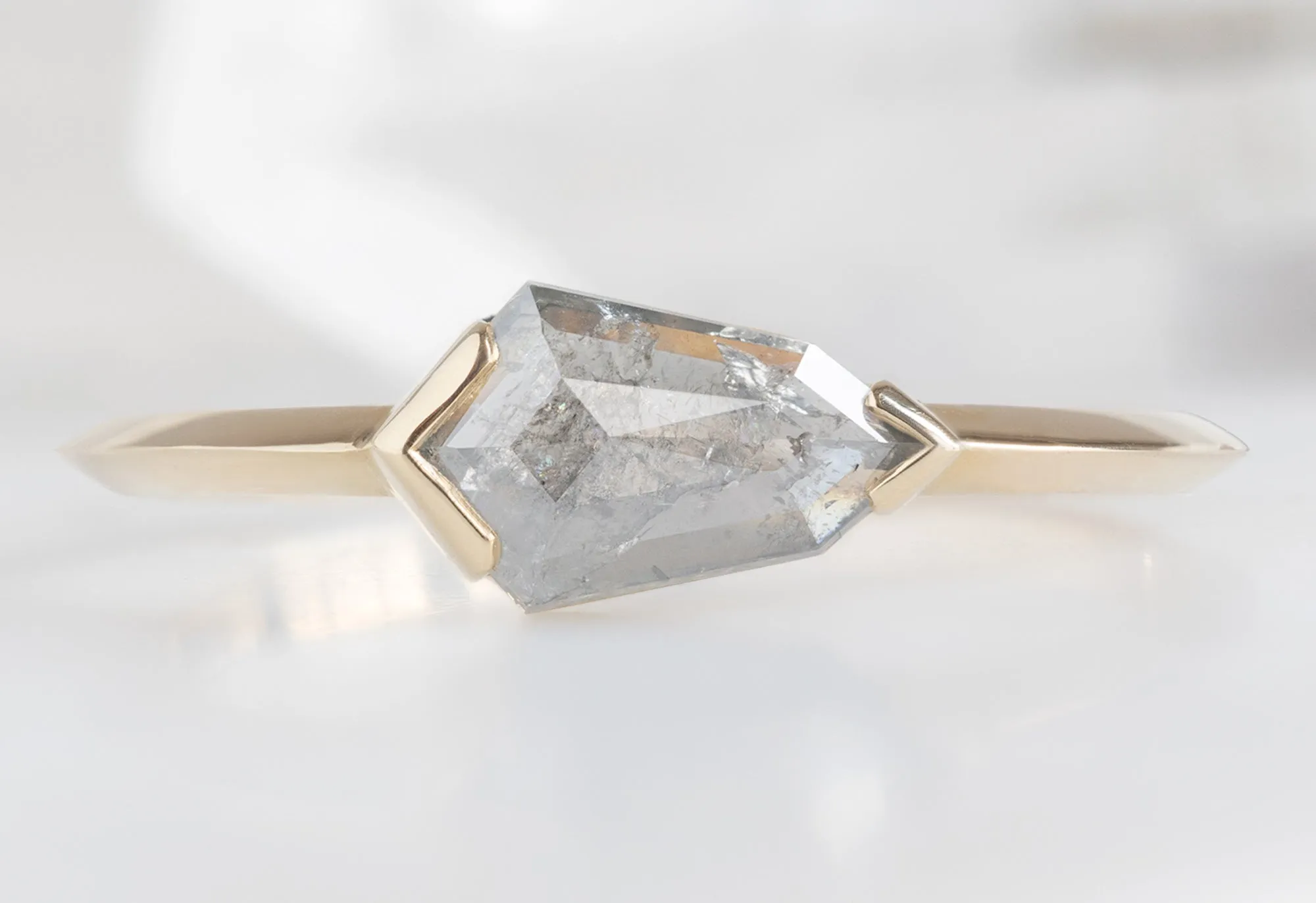 The Sage Ring with a .62ct Salt and Pepper Geometric Diamond